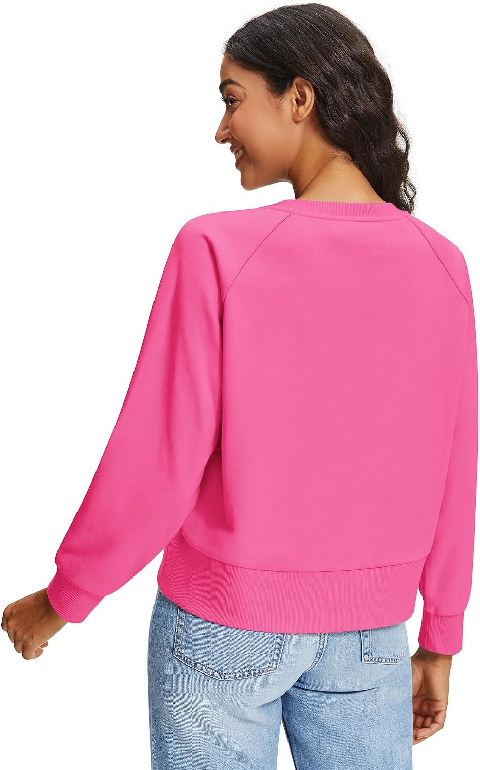 Stelle Women’s Raglan Crewneck Sweatshirt Relaxed Fit Casual Everyday | Soft fleece lining, Raglan sleeves, Ribbed cuffs, Layering essential, Lounge, Travel, Streetwear(Cosmopolitan)