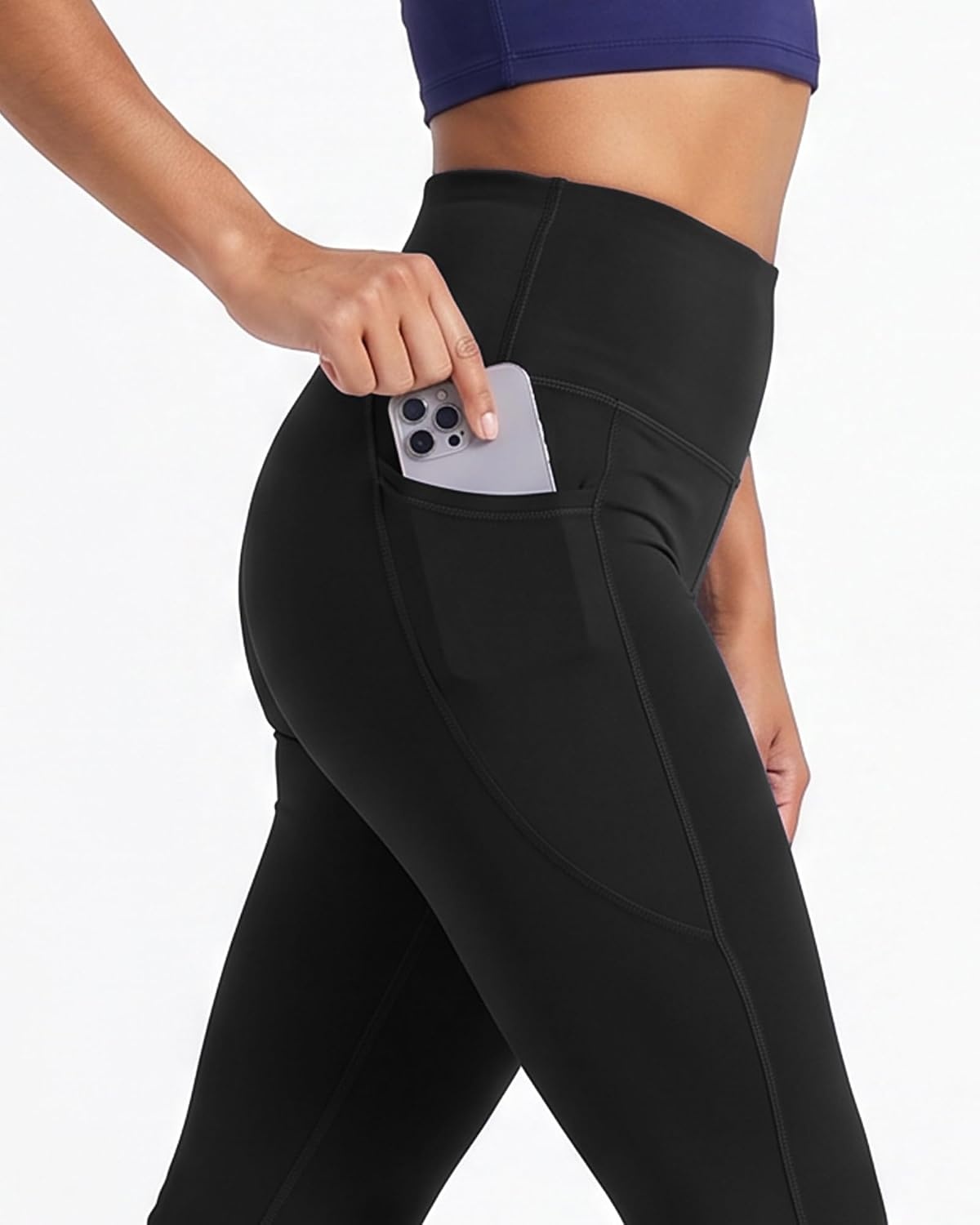 Stelle Yoga Pants with Pockets for Women High Waist Bootcut Flare Leggings | Flattering high-waisted fit, Buttery soft, Four-way stretch, 2 Side pockets, 31″ Inseam, Slight flare leg silhouette, Fitness(Black)