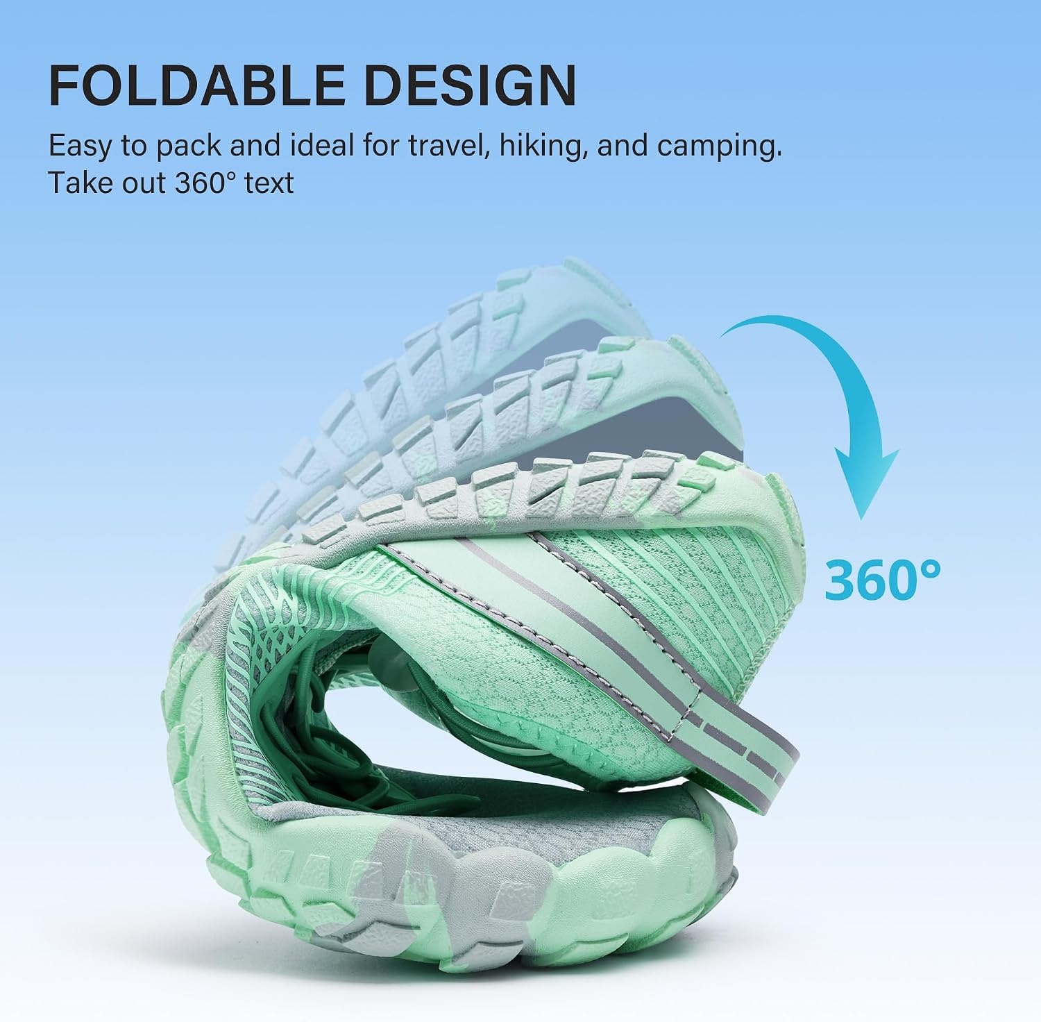 Stelle Womens Water Shoes for Men Adult Aqua Shoes for Swim River | Hiking Beach Boat Pool Quick-Dry Mesh Barefoot Non-Slip Rubber Outsole Lightweight Easy-On Pull Tabs Water Sports(Mint Green)