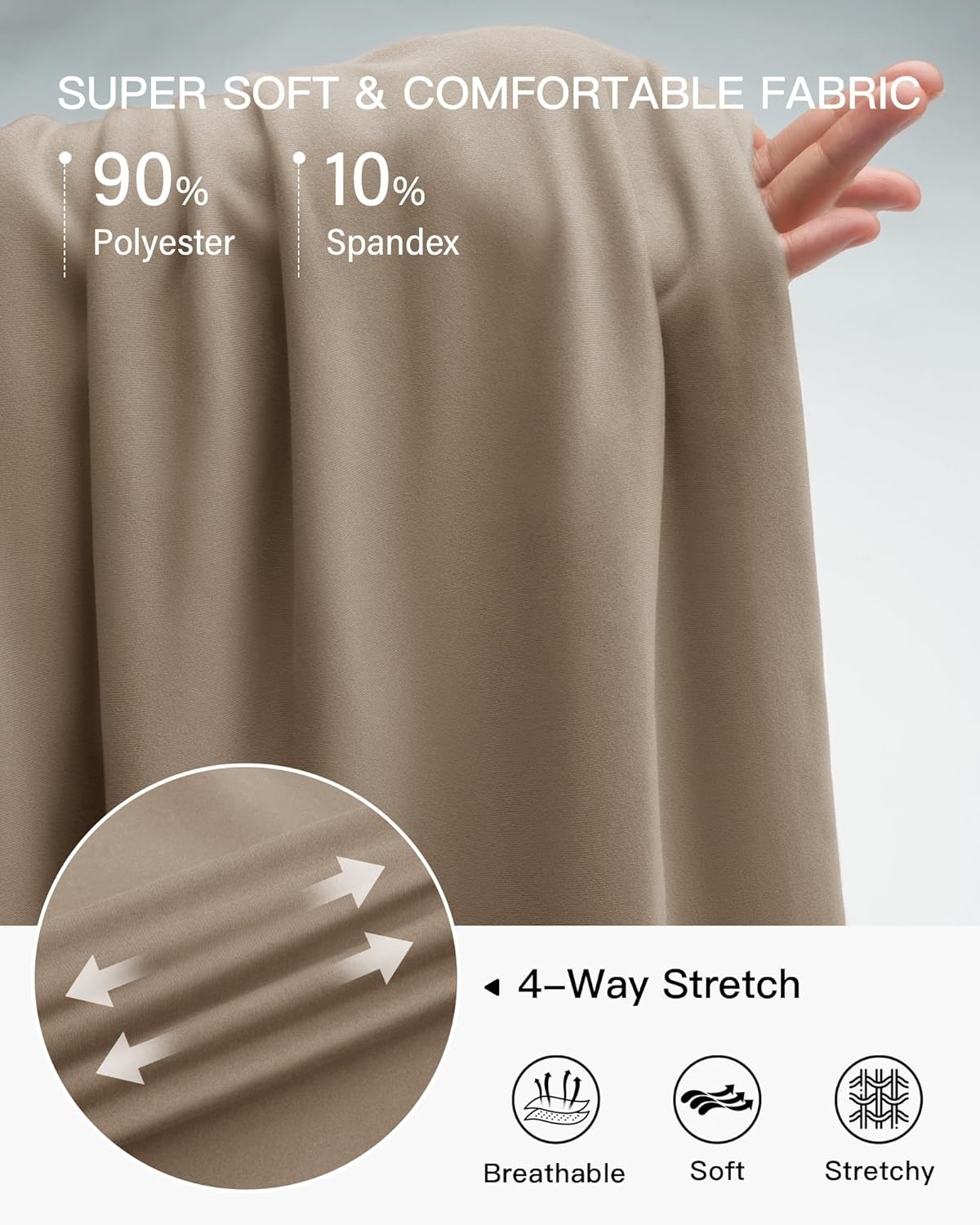 Stelle Wide Leg Yoga Pants for Women High Waisted Super Comfy Buttery Soft Lounge Pants with Pockets 26/28/30 Inseam(Mocha)