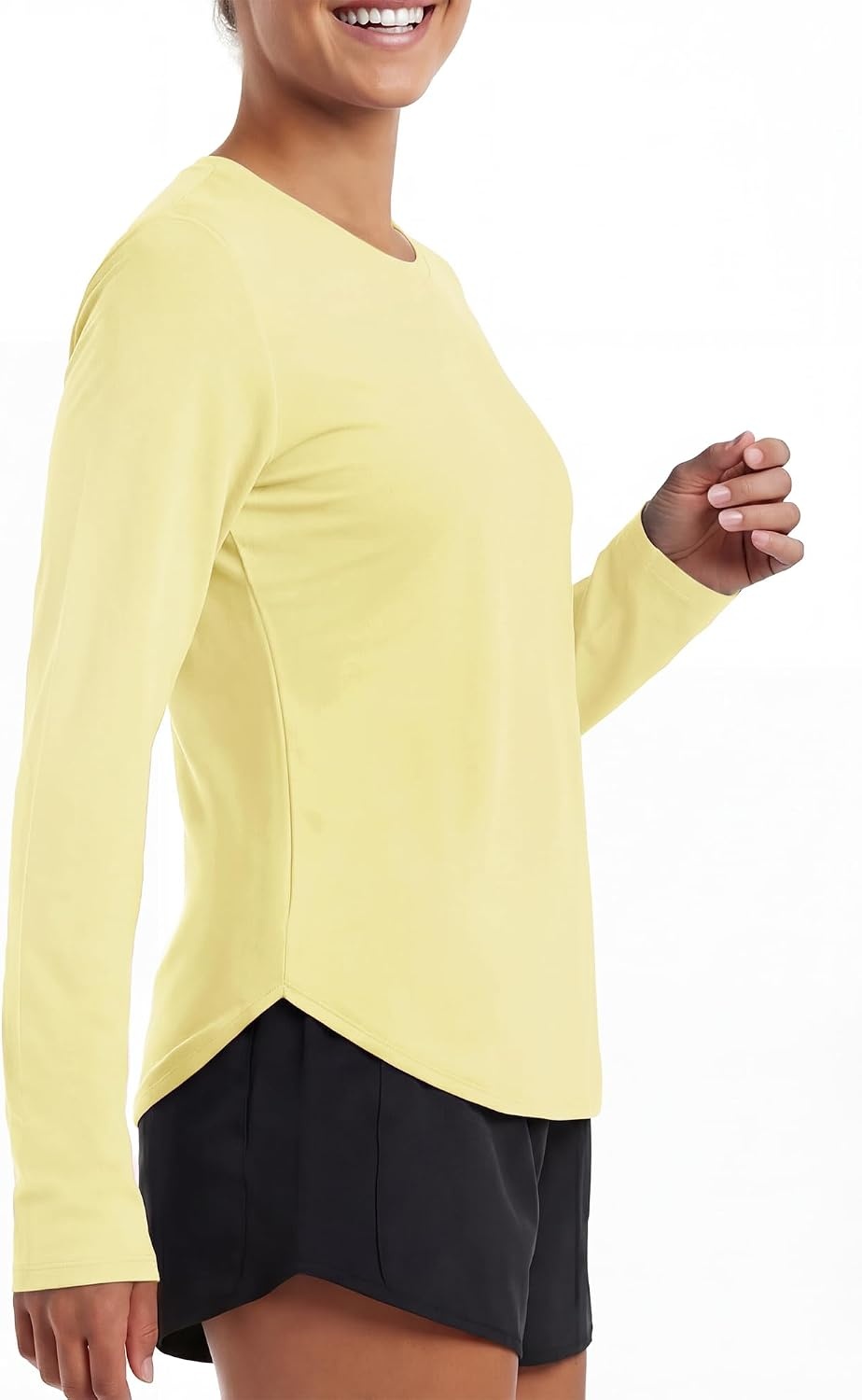 Stelle Women’s Long Sleeve Sun Shirts Quick Dry Workout Top | UPF 50+ Sun Protection, Long Sleeve Shirt, Quick Dry, Lightweight, Workout Top, Running Shirt, Athletic Wear(Butter)