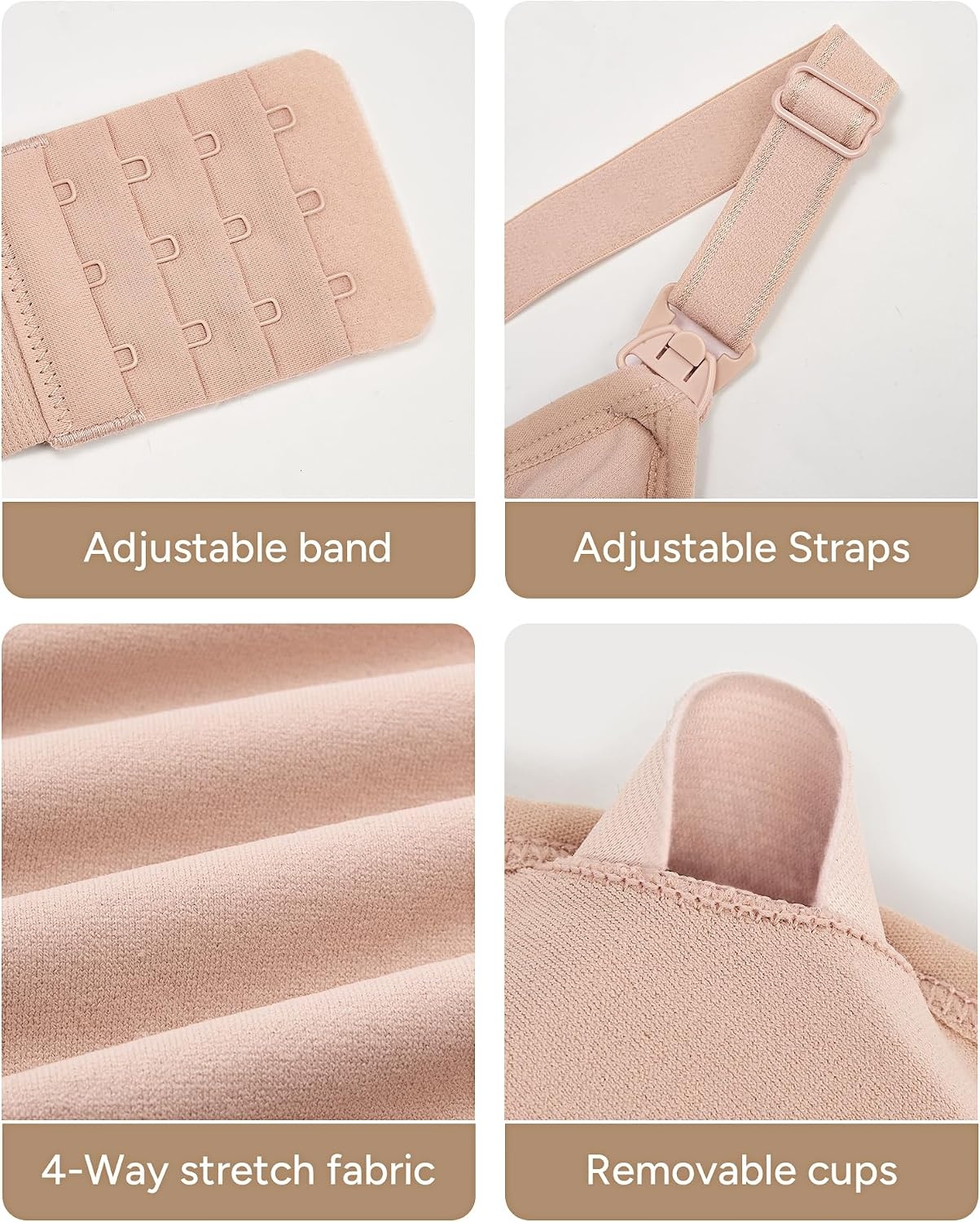 Stelle Nursing Bras Maternity Bralette Seamless for Breastfeeding(3 Pack Almond)