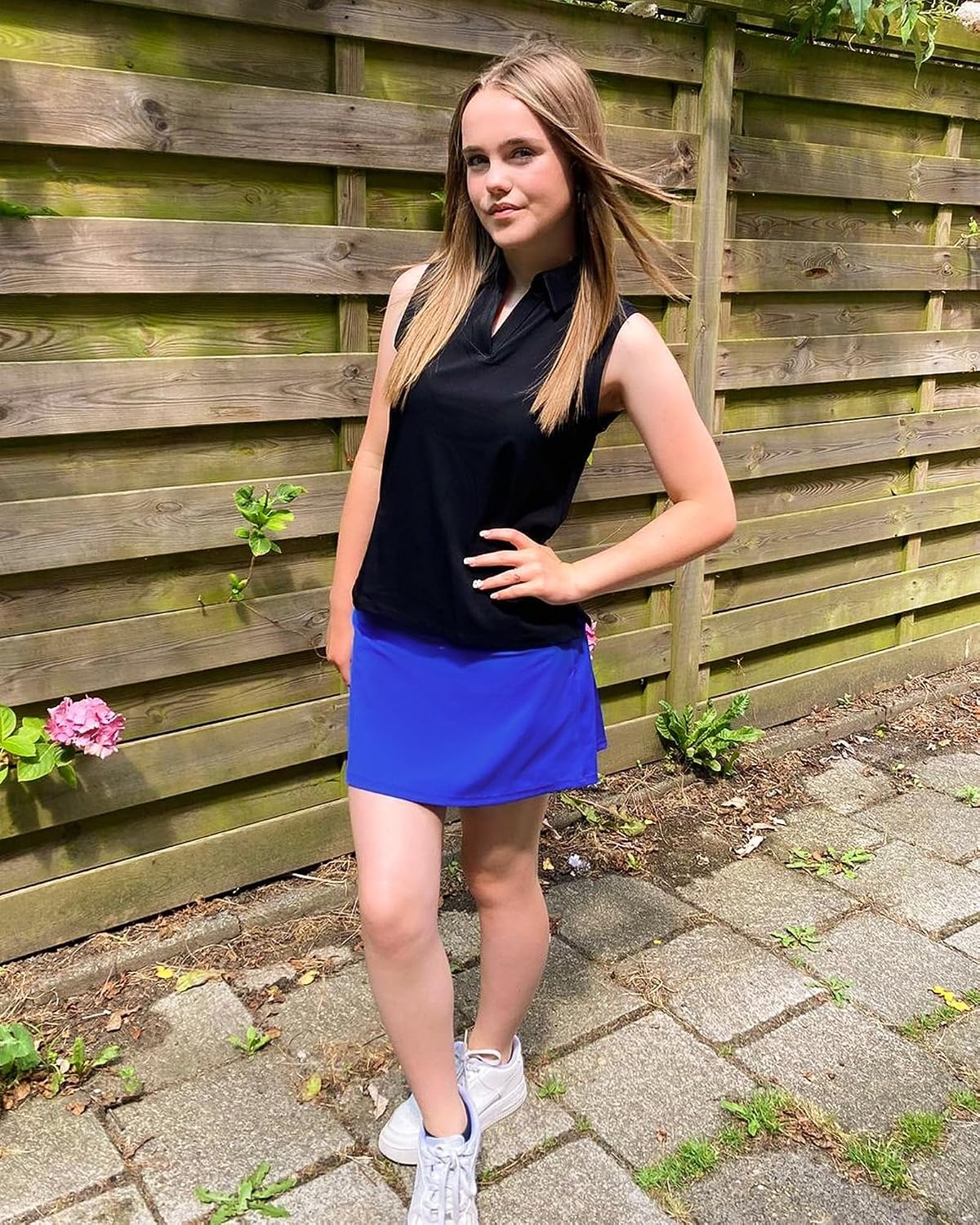 Stelle Women Tennis Skirt Golf Skorts Athletic High Waisted with Pockets Inner Shorts Sport Workout Pleated Pickleball(Royal Blue)
