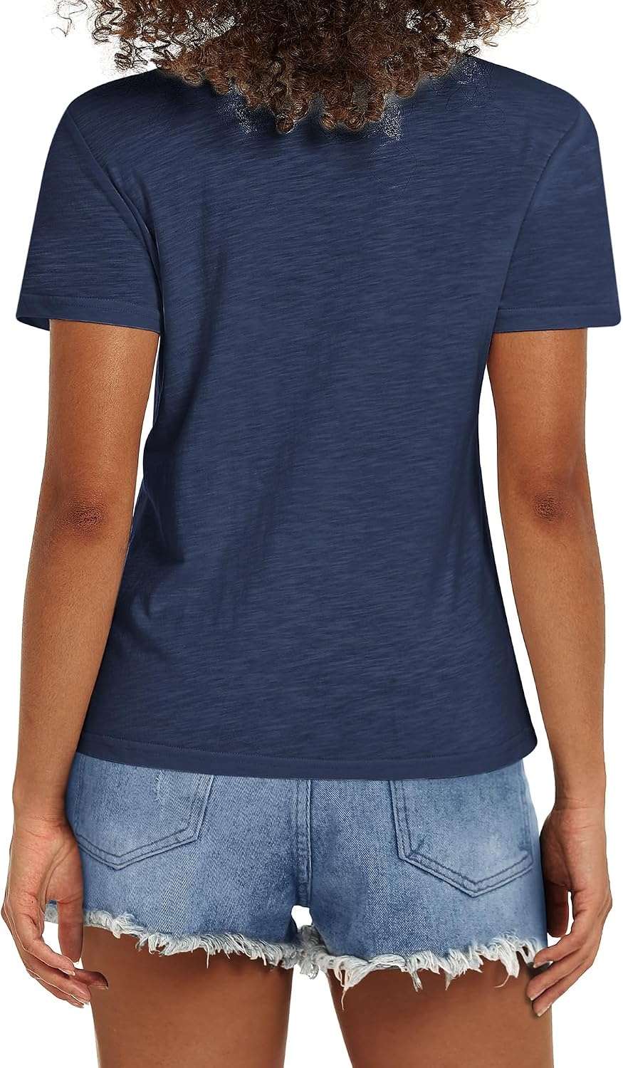 Stelle Womens Cotton T Shirts Comfort Soft Casual Everyday Modal Tops(Navy)