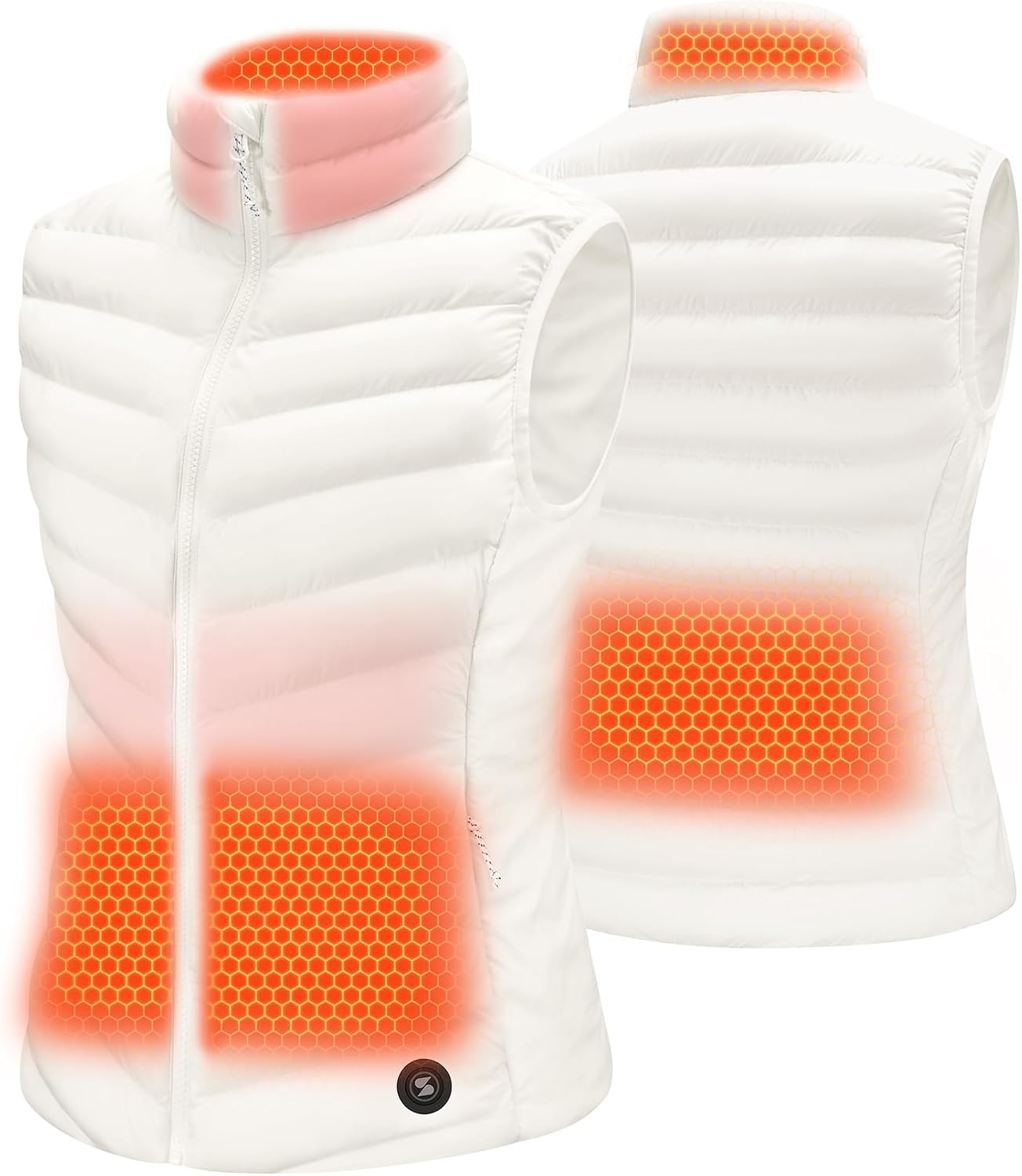Stelle Heated Vest Women, (Power Bank Not Included) Smart Warming Electric Heating Puffer Vest Lightweight Fleece(Vanilla)