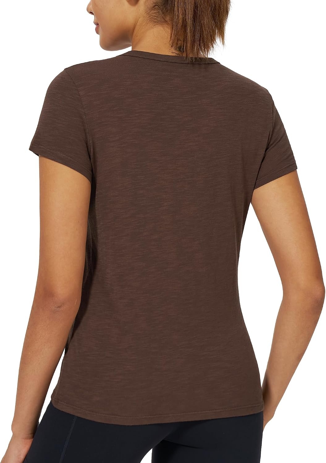 Stelle Womens Modal Soft Crewneck Short Sleeve T Shirts Summer Casual Basic Tops Tees(Cocoa)