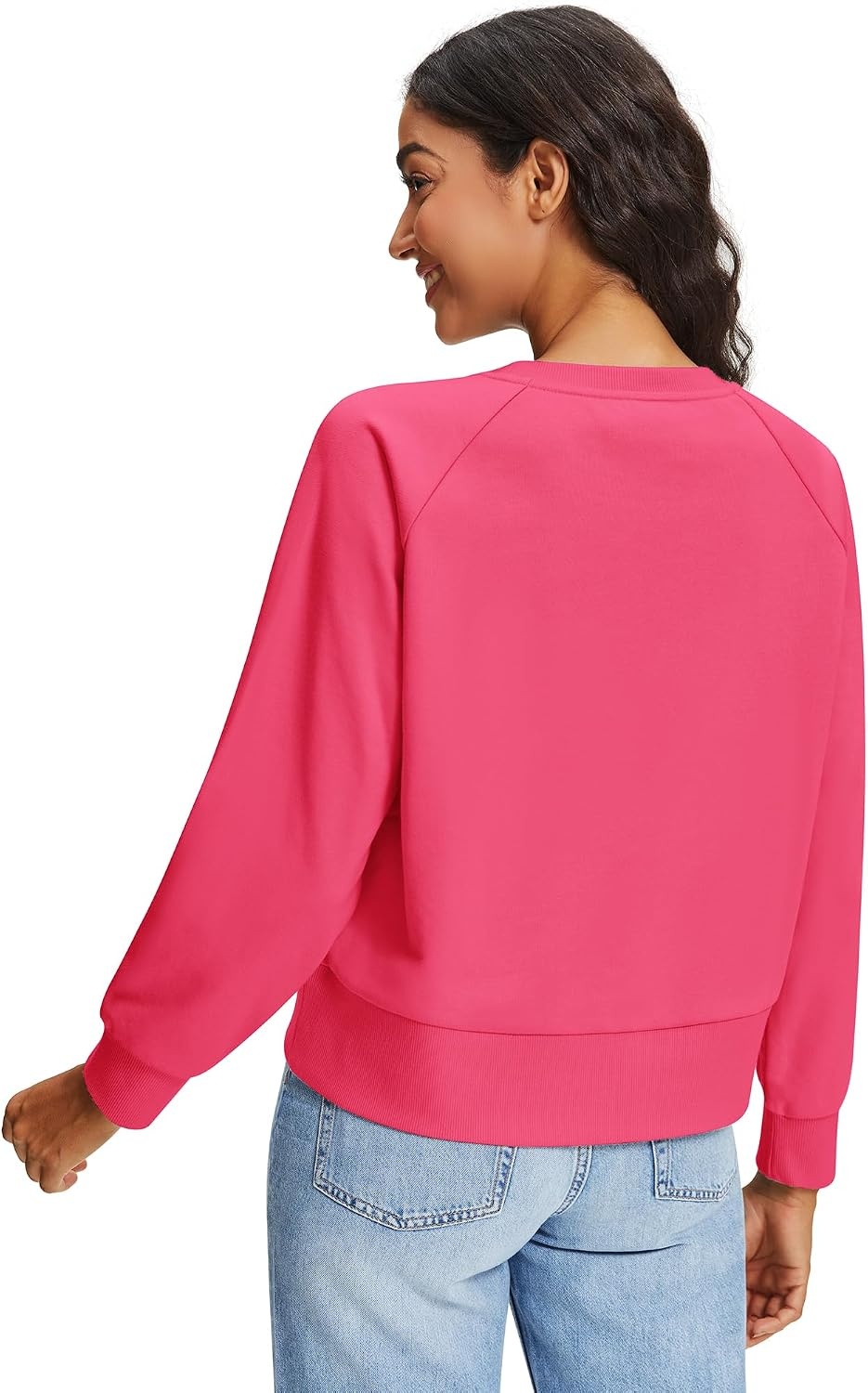 Stelle Cropped Sweatshirts for Women Cotton Long Sleeve Crop Tops Comfort Crewneck Basic Shirts Watermelon Sugar X-Small