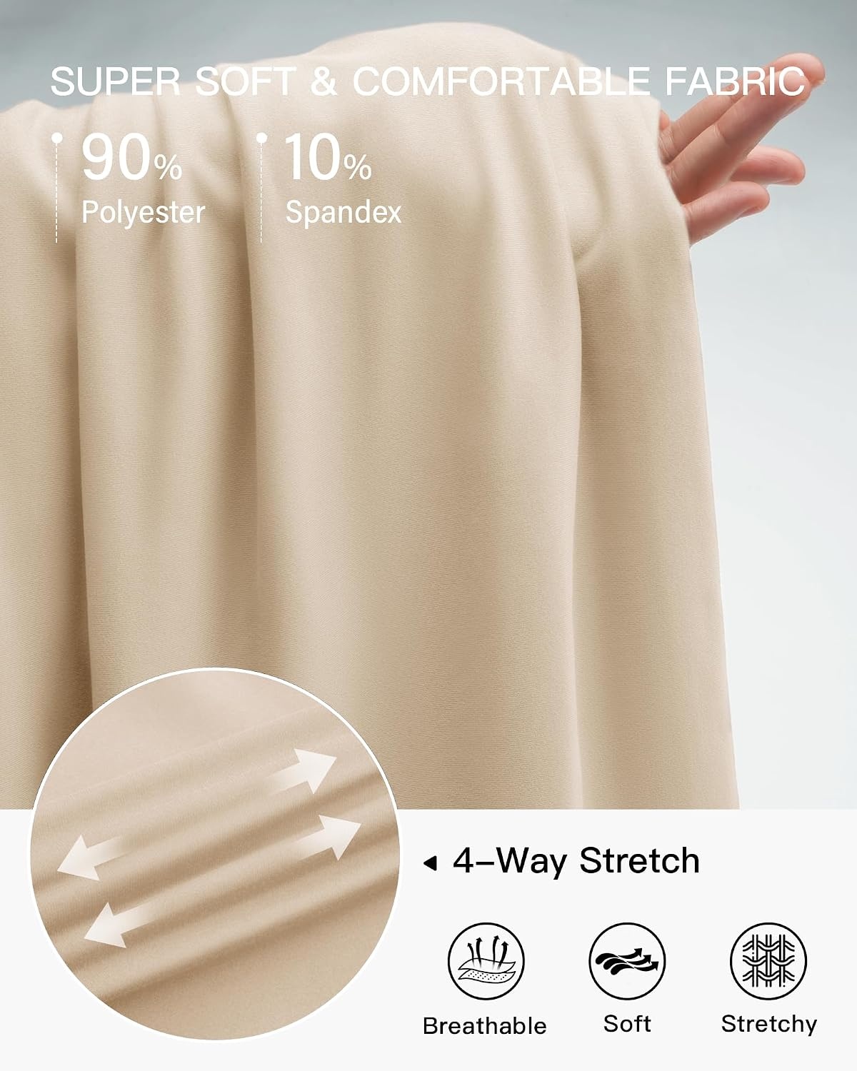 Stelle Women’s Wide Leg Lounge Pants Soft Stretch Casual Travel Wear(Beige)