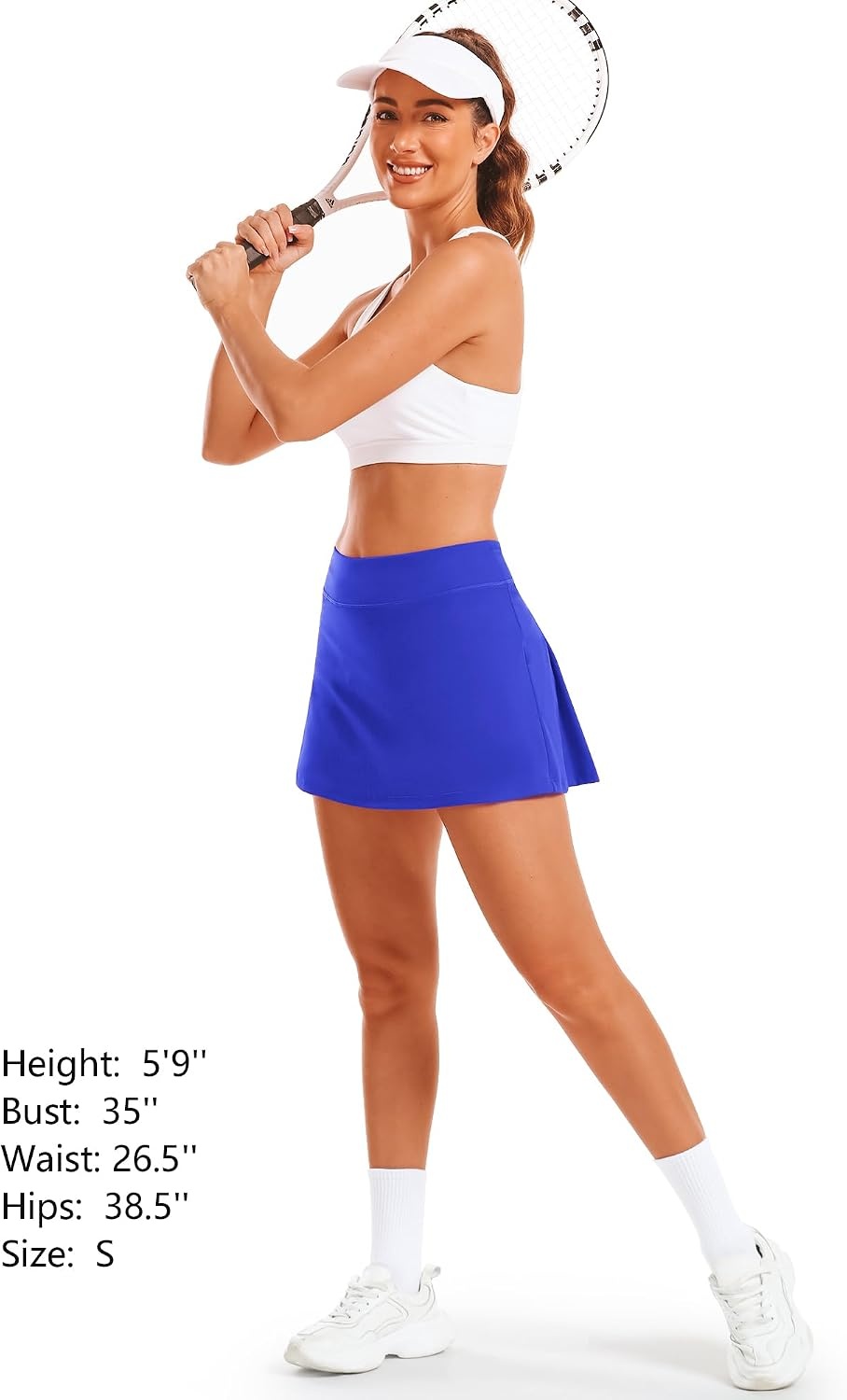 Stelle Women Tennis Skirt High Waisted Athletic Golf Skorts with Pockets | Tummy Control, Built-In Shorts, Deep Pockets, Pleated, Breathable, Lightweight, Tennis, Golf, Pickleball, Running, Workout(Royal Blue)
