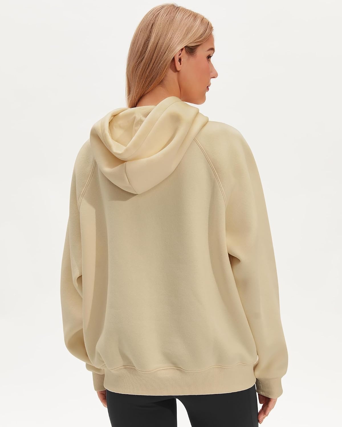 Stelle Women’s Oversized Fleece Hoodies Long Sleeve Casual Sweatshirt(Beige)