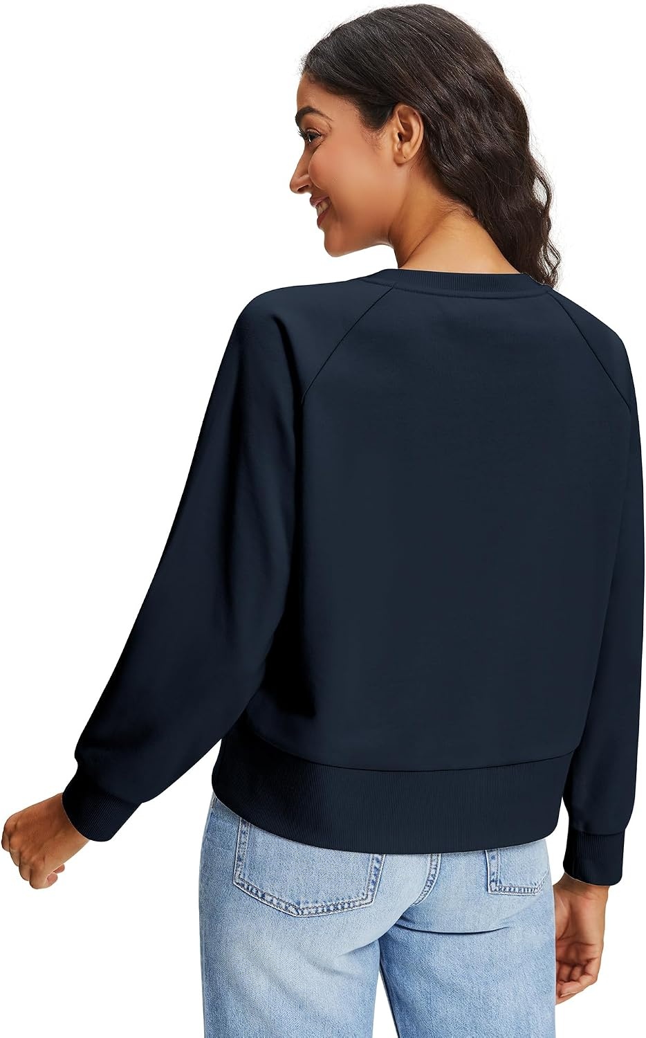 Stelle Women’s Raglan Crewneck Sweatshirt Relaxed Fit Casual Everyday | Soft fleece lining, Raglan sleeves, Ribbed cuffs, Layering essential, Lounge, Travel, Streetwear(Navy)