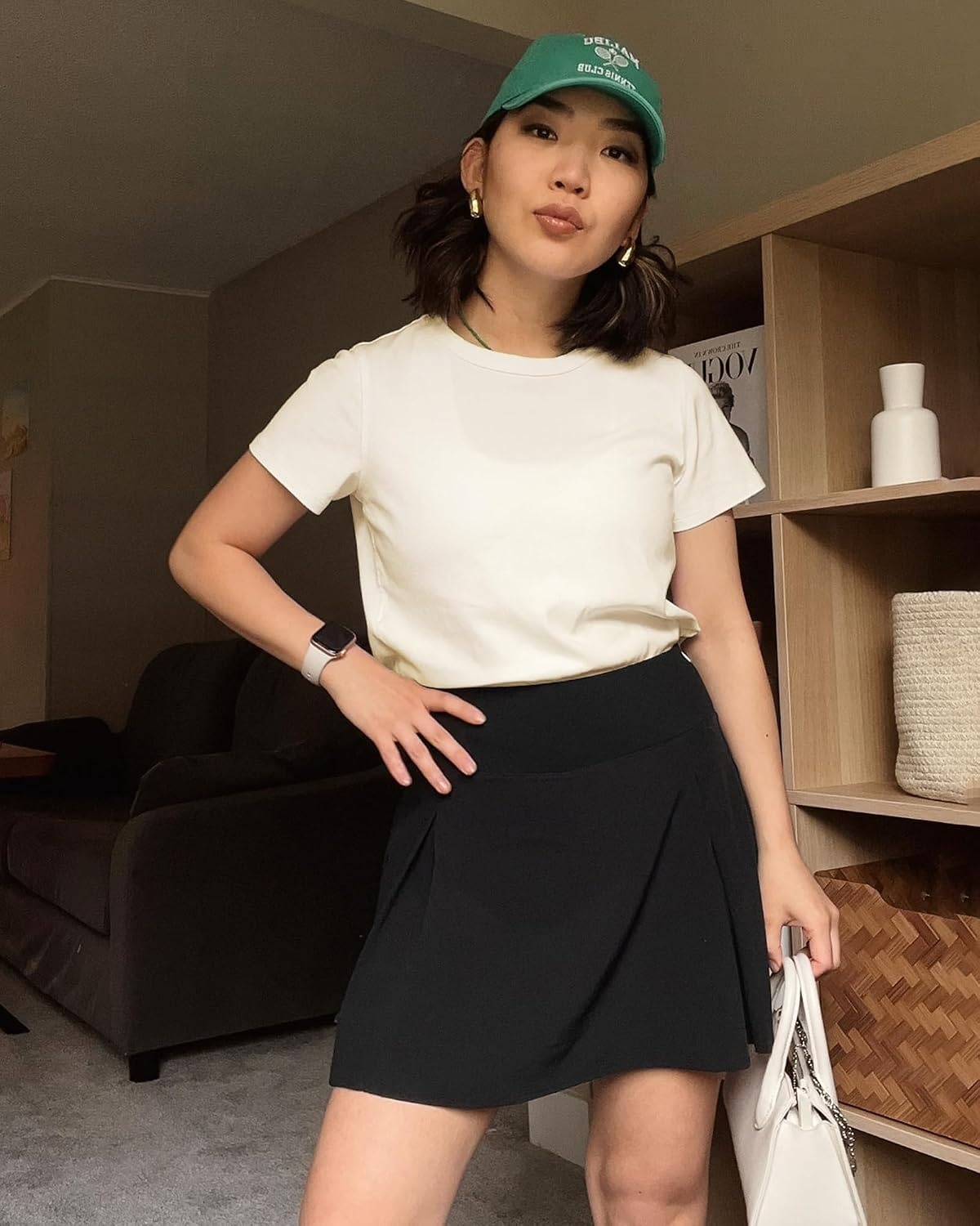 Stelle Women’s Cotton T-Shirts Crewneck Short Sleeve Basic Tees Summer Casual Solid Crop Tops(Creme)