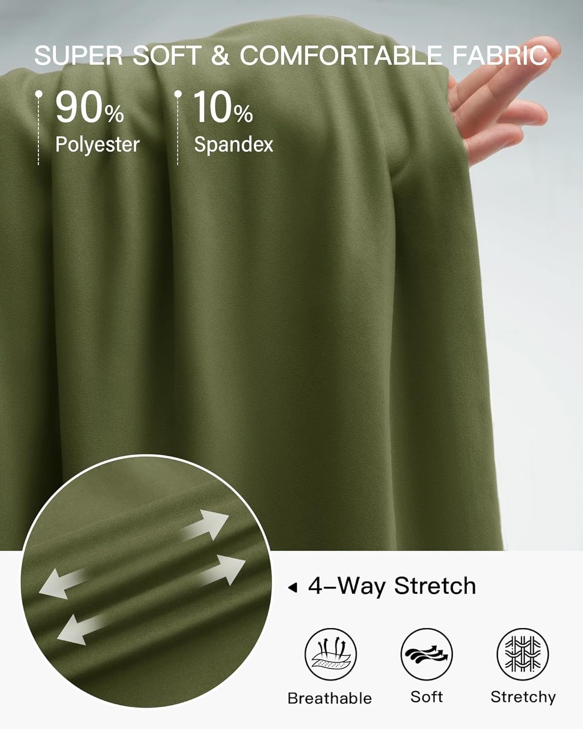 Stelle Wide Leg Yoga Pants for Women High Waisted Super Comfy Buttery Soft Lounge Pants with Pockets 26/28/30 Inseam(Olive Green)