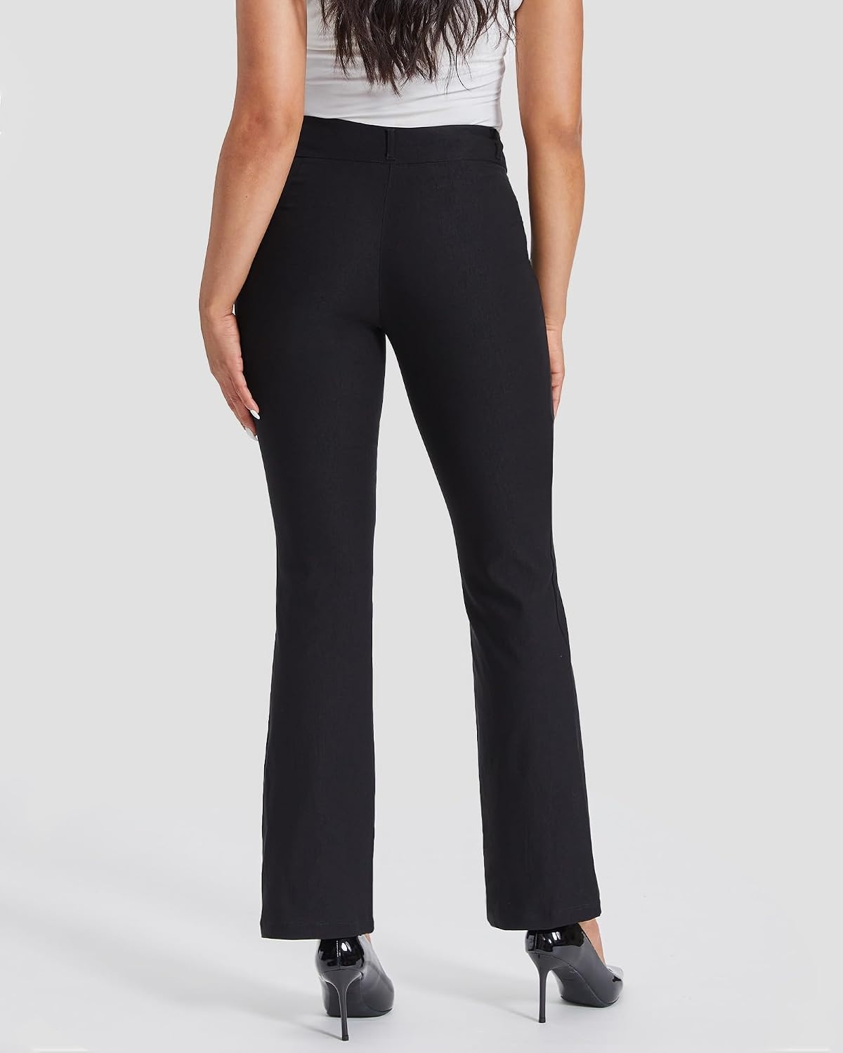 Stelle Women’s Bootcut Dress Pants Stretchy Pull On Work Business Slacks(Black)