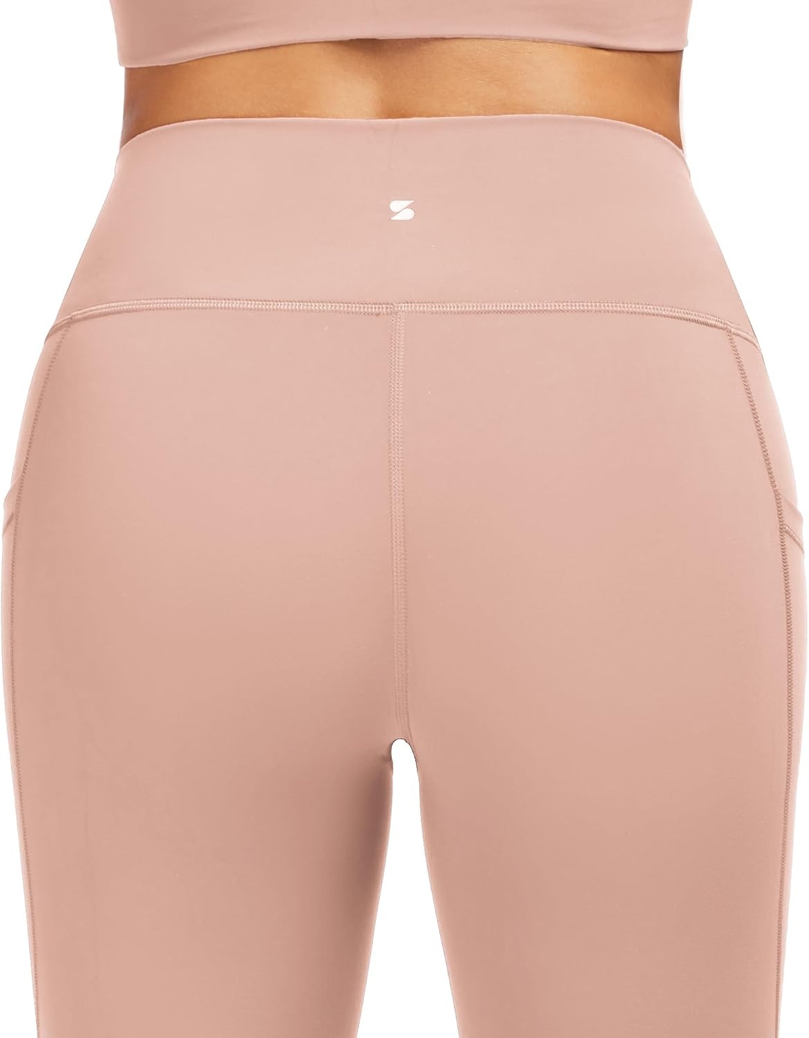 Stelle High Waisted Yoga Leggings with Pockets, Buttery Soft Workout Yoga Pants for Women Tummy Control Running Gym(Brushed Buttery Soft-rose Clay)