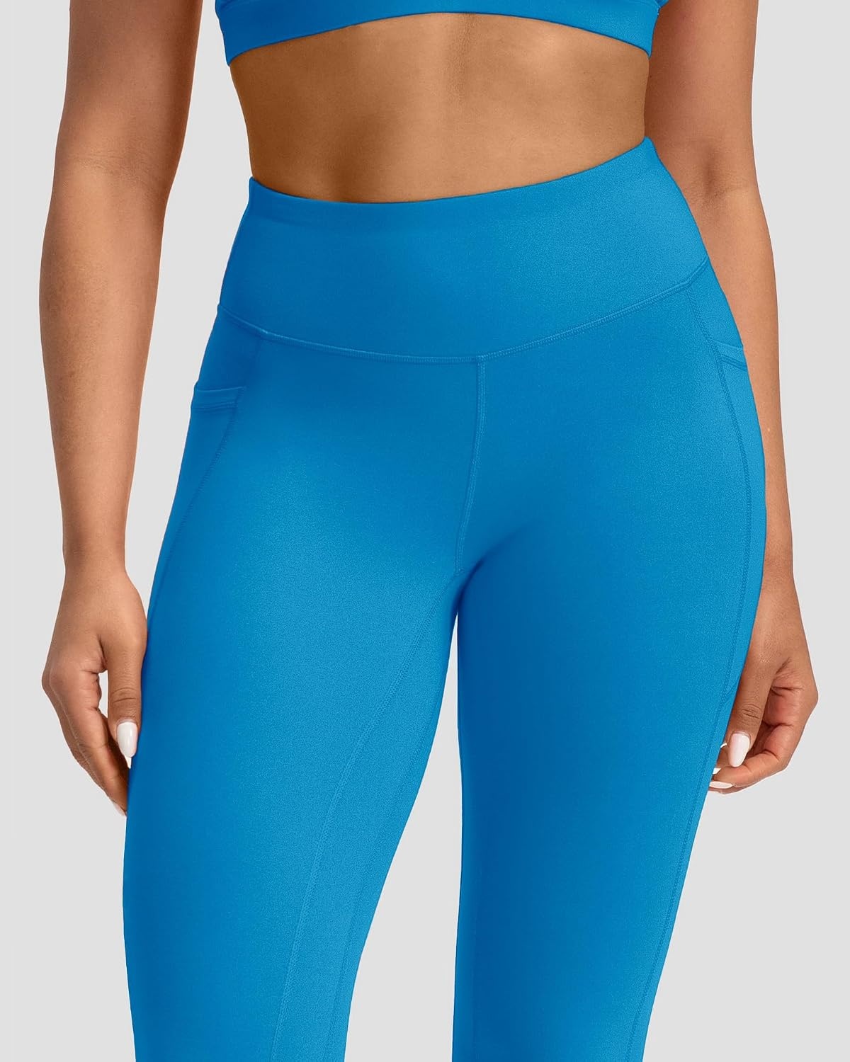 Stelle Leggings for Women with Pockets Workout Butt Lifting Yoga Pants | Flattering mid-waisted fit, Buttery soft, Four-way stretch, Breathable, 2 Side pockets, Fitness, Workout, Active performance(Electric Blue)