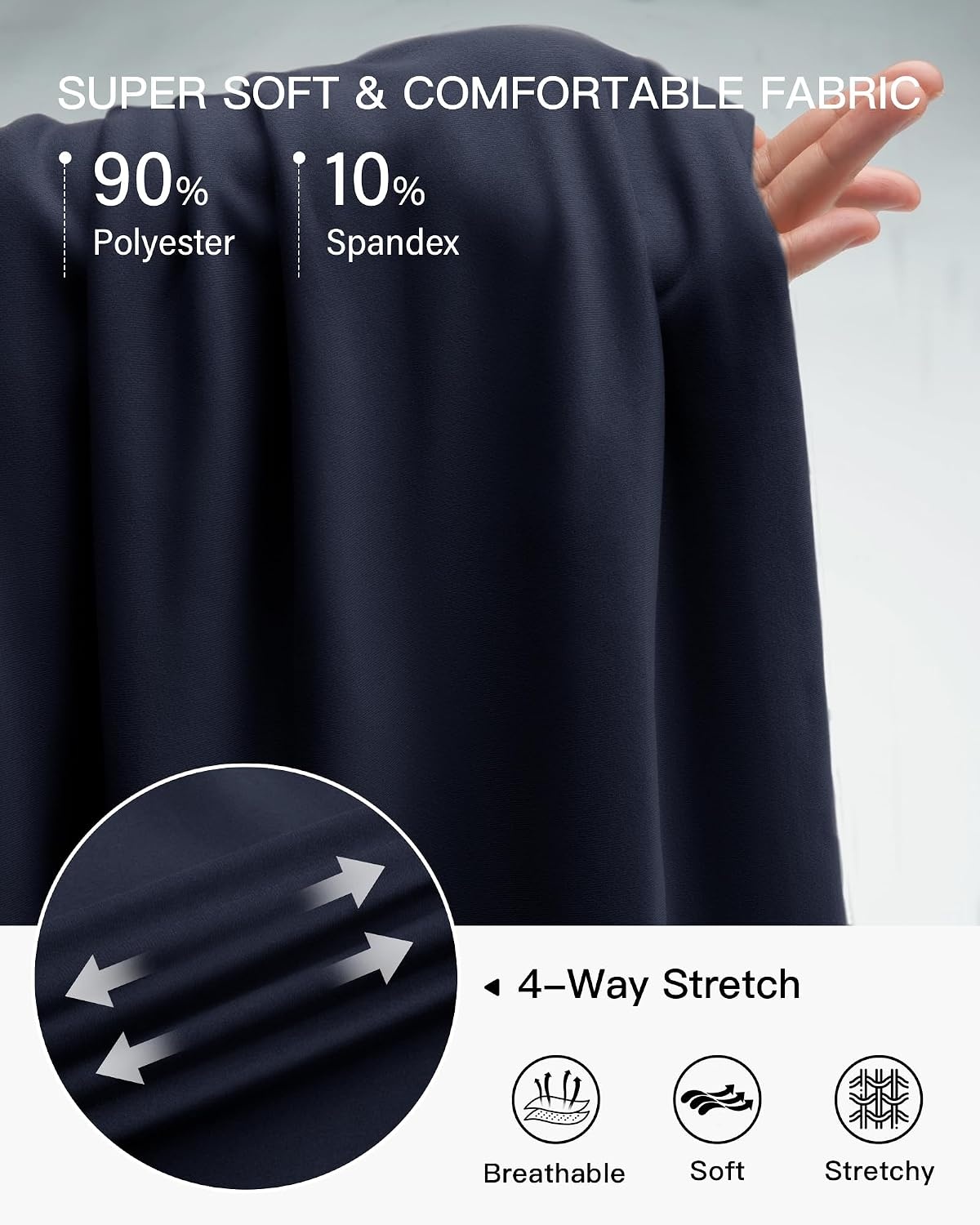 Stelle Wide Leg Yoga Pants for Women High Waisted Super Comfy Buttery Soft Lounge Pants with Pockets 26/28/30 Inseam(B-navy)