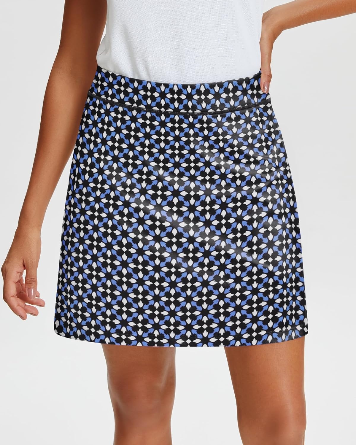 Stelle Women’s Athletic Skorts 17″ Golf Skirts Inner Shorts Tennis Skort with 2 Pockets Running Sports Pickleball Skirt(Geo Tiles Print)