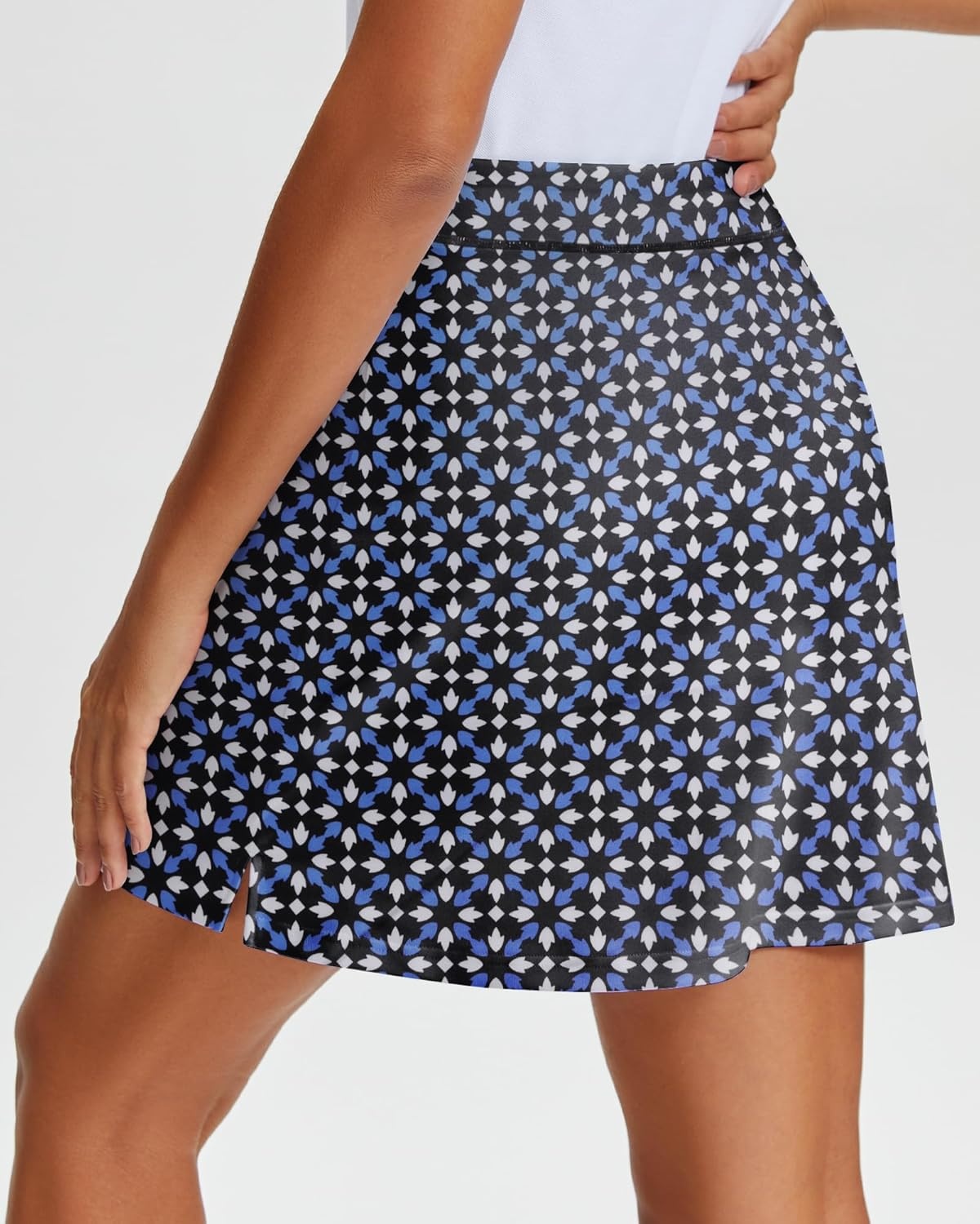 Stelle Women’s Athletic Skorts 17″ Golf Skirts Inner Shorts Tennis Skort with 2 Pockets Running Sports Pickleball Skirt(Geo Tiles Print)