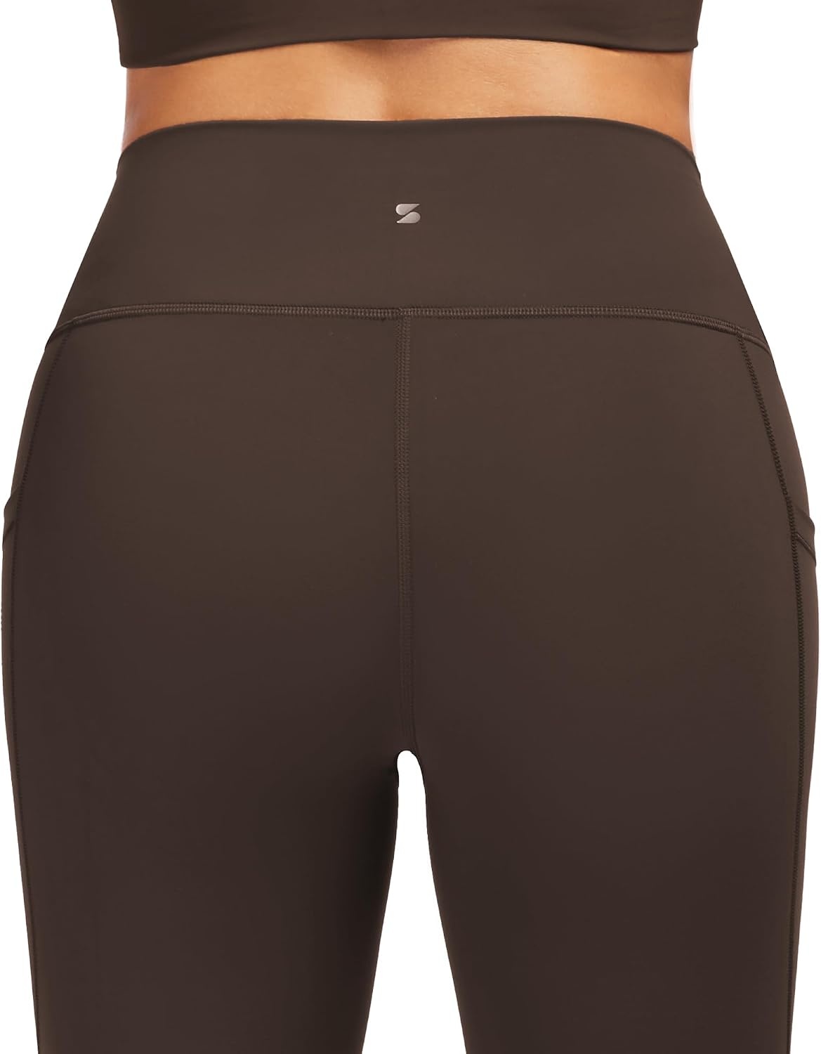 Stelle High Waisted Yoga Leggings with Pockets, Buttery Soft Workout Yoga Pants for Women Tummy Control Running Gym(Brushed Buttery Soft-coffee)