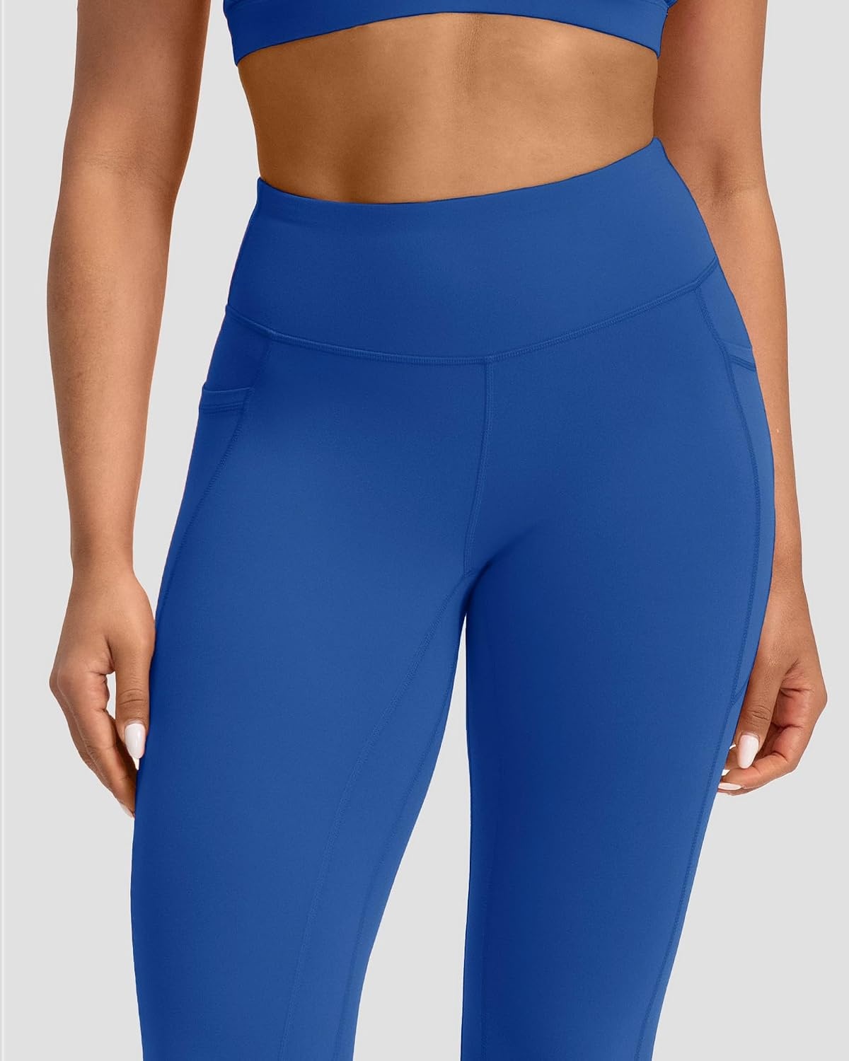 Stelle Leggings for Women with Pockets Workout Mid Waisted Yoga Pants | Flattering mid-waisted fit, Buttery soft, Four-way stretch, Breathable, 2 Side pockets, Fitness, Workout, Active performance(Cobalt Blue)