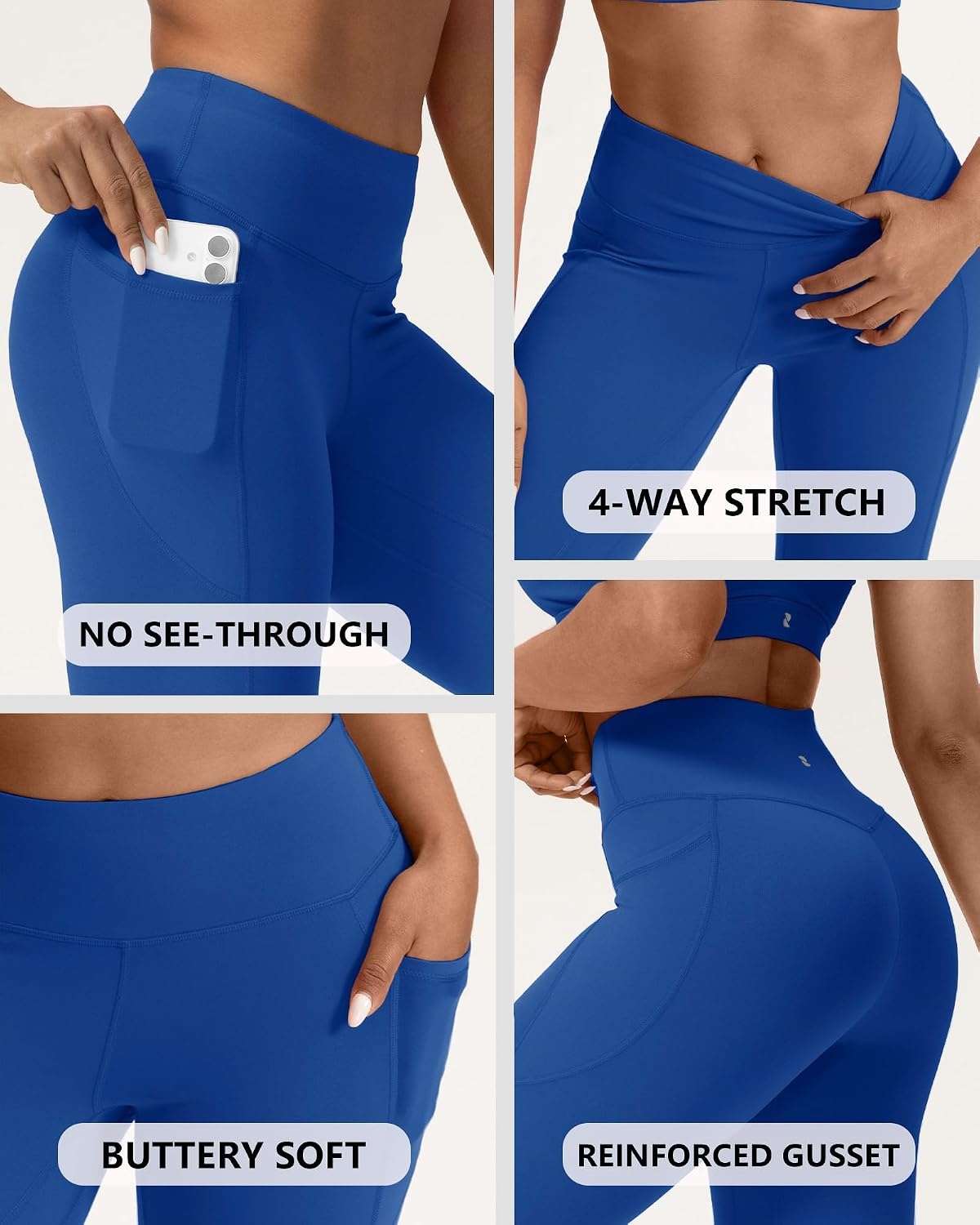 Stelle Leggings for Women with Pockets Workout Mid Waisted Yoga Pants | Flattering mid-waisted fit, Buttery soft, Four-way stretch, Breathable, 2 Side pockets, Fitness, Workout, Active performance(Cobalt Blue)