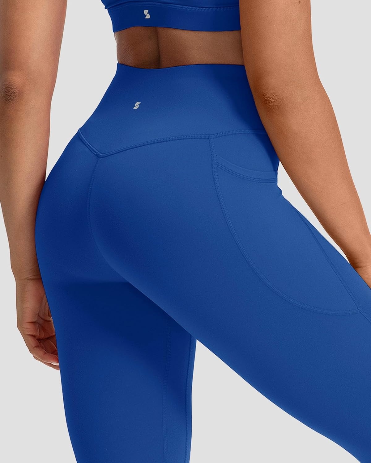 Stelle Leggings for Women with Pockets Workout Mid Waisted Yoga Pants | Flattering mid-waisted fit, Buttery soft, Four-way stretch, Breathable, 2 Side pockets, Fitness, Workout, Active performance(Cobalt Blue)