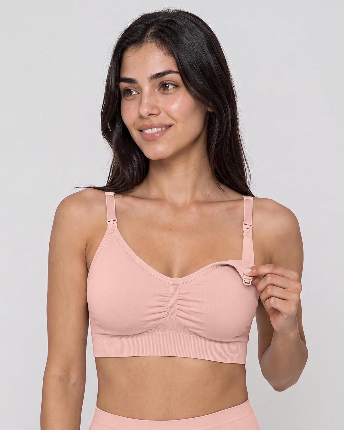 Stelle Nursing Bras Maternity Bralette Seamless for Breastfeeding(1 Pack Pink)
