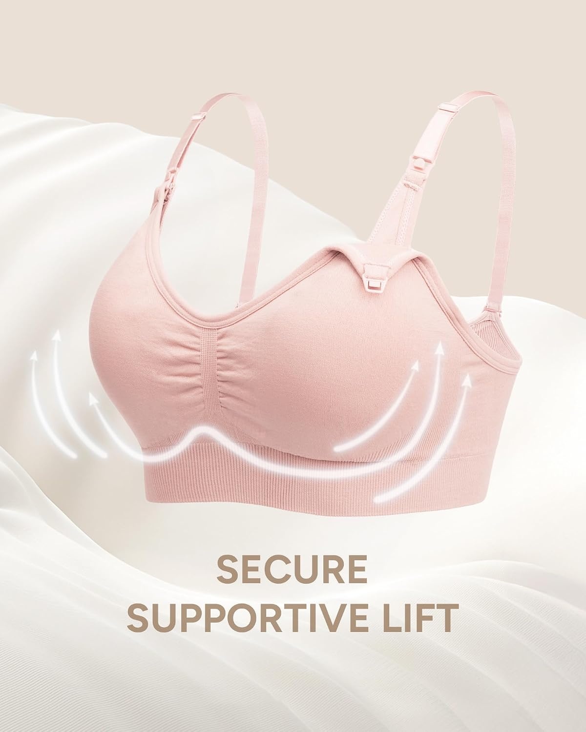 Stelle Nursing Bras Maternity Bralette Seamless for Breastfeeding(1 Pack Pink)