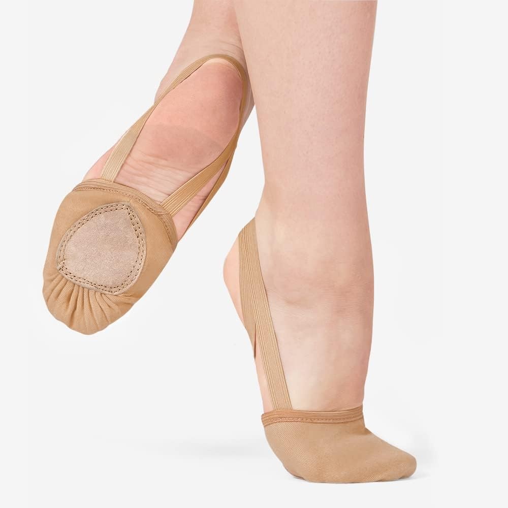 Stelle Half Soles Dance Shoes Women Men Canvas Lyrical Pirouette Ballet Shoes Turners Dance Shoes for Contemporary(Sand)