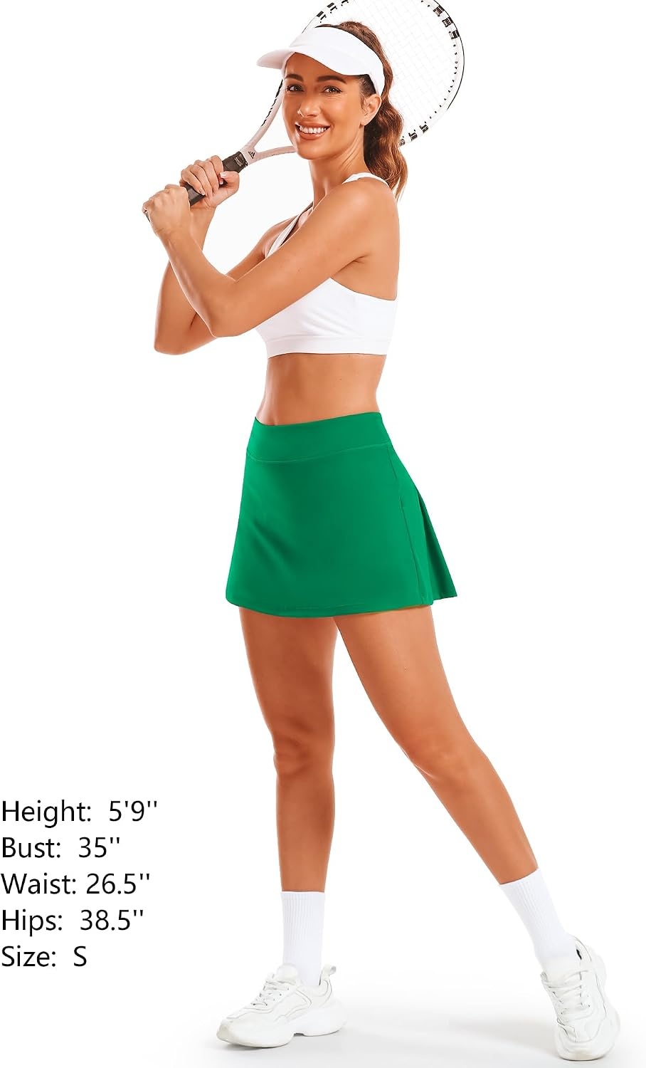 Stelle Women Tennis Skirt High Waisted Athletic Golf Skorts with Pockets(Evergreen)