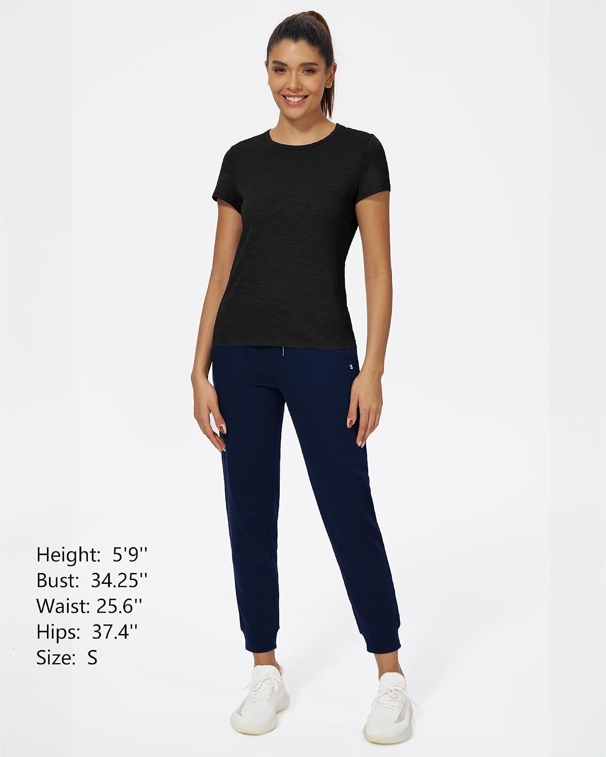 Stelle Womens Modal Soft Crewneck Short Sleeve T Shirts Basic Tees | Breathable,Cotton Blend,Loose Fit,Lightweight,Casual,Layering essential,Streetwear,Summer Outfits(Black)