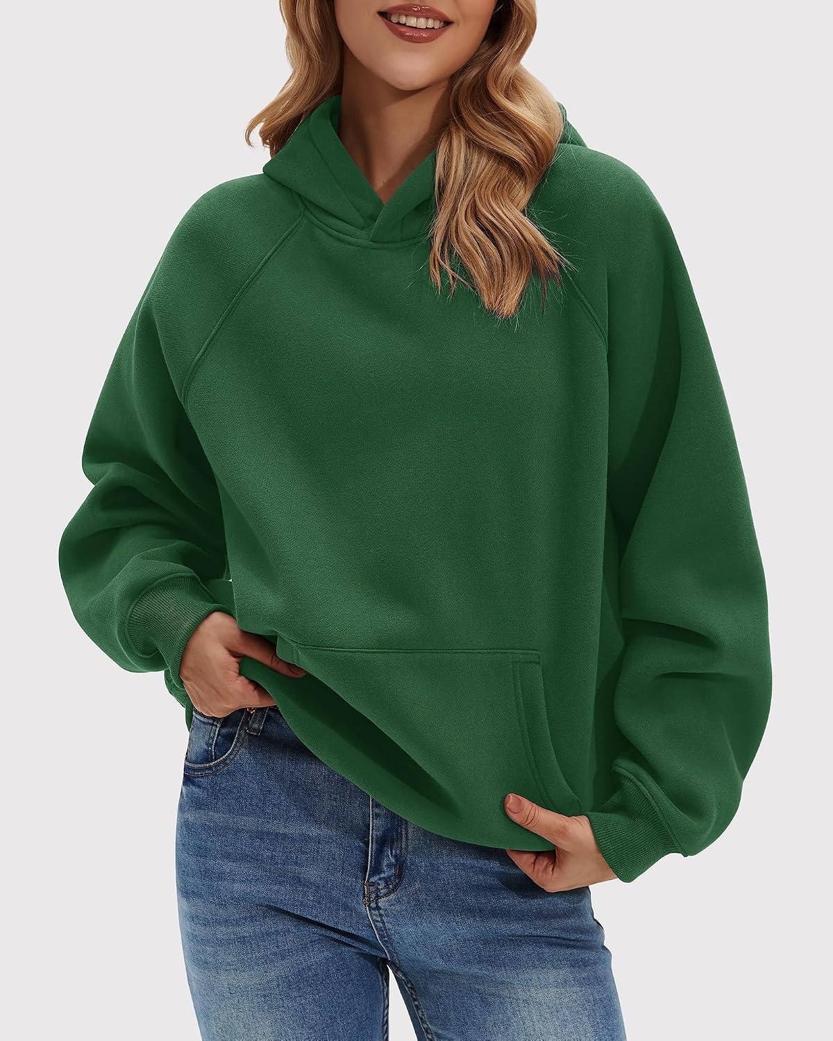 Stelle Women’s Oversized Fleece Hoodies Long Sleeve Casual Sweatshirt | Cozy Loose Fit Ultra Soft Fleece Pullover Offers Effortless Style for 2026 Fall and Winter Everyday Layering(Forest Green)