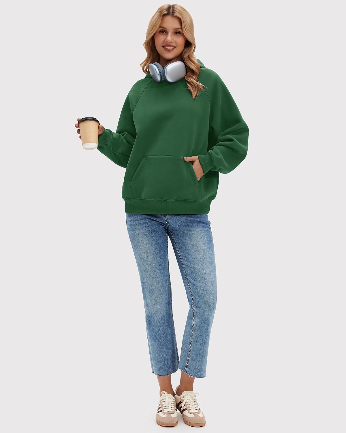 Stelle Women’s Oversized Fleece Hoodies Long Sleeve Casual Sweatshirt | Cozy Loose Fit Ultra Soft Fleece Pullover Offers Effortless Style for 2026 Fall and Winter Everyday Layering(Forest Green)
