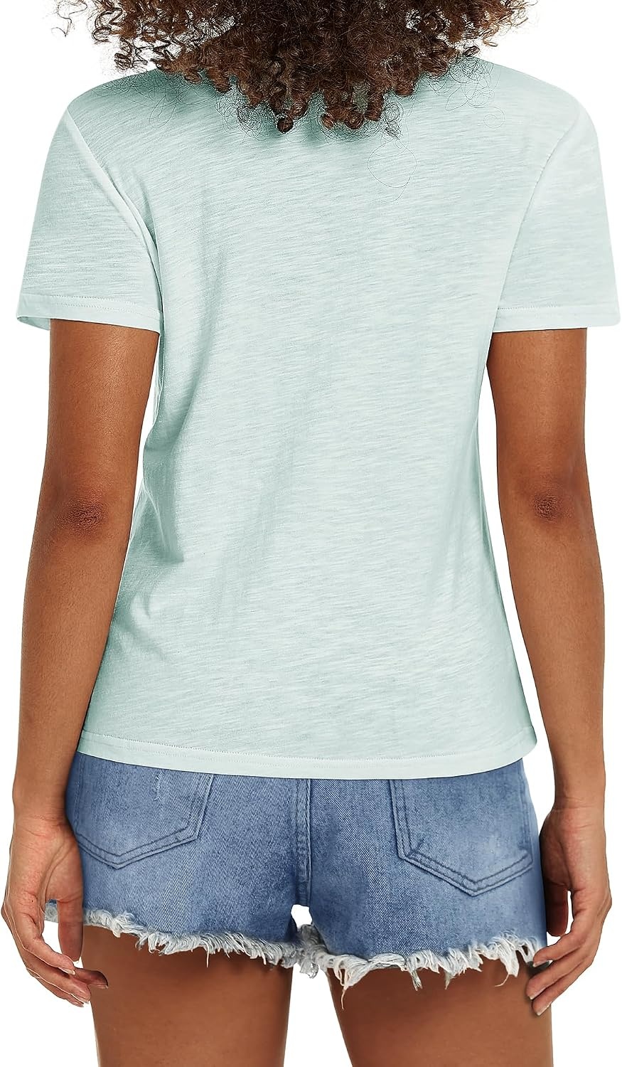 Stelle Women T Shirts Crew Neck Short Sleeve Shirts Soft Summer Classic Fit Tees(Mint Green)