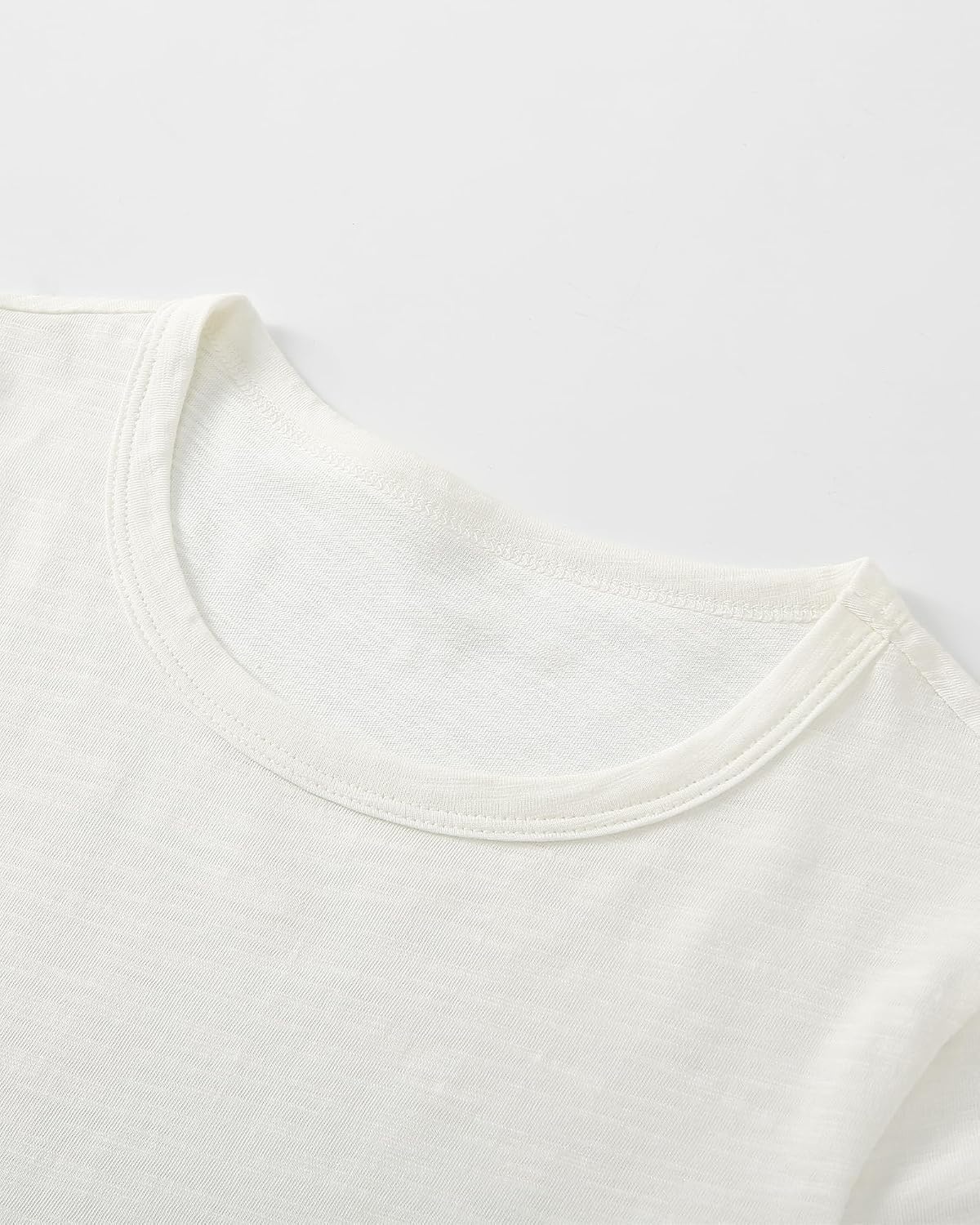 Stelle Womens Modal Soft Crewneck Short Sleeve T Shirts Basic Tees | Breathable,Cotton Blend,Loose Fit,Lightweight,Casual,Layering essential,Streetwear,Summer Outfits(Creme)