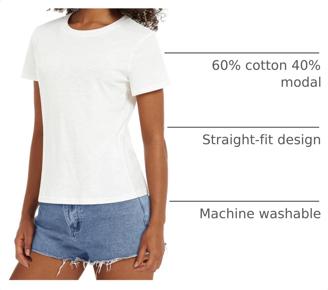 Stelle Womens Cotton T Shirts Comfort Soft Casual Everyday Modal Tops(Off-white)