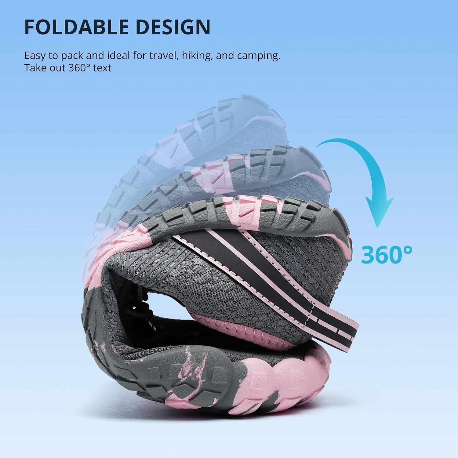 Stelle Womens Water Shoes for Men Adult Aqua Shoes for Swim River | Hiking Beach Boat Pool Quick-Dry Mesh Barefoot Non-Slip Rubber Outsole Lightweight Easy-On Pull Tabs Water Sports(Grey)