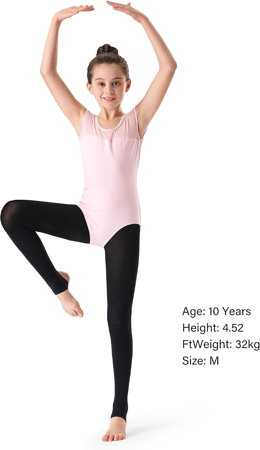 Stelle Girls Women Stirrup Ballet Tights for Dance Class Kids Adult(Black)