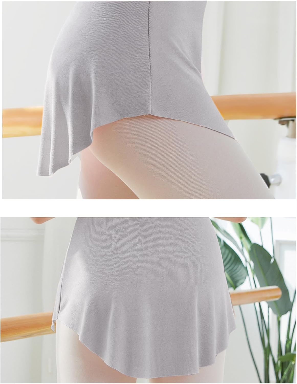 Stelle Ballet Skirt Women Dance Wrap Pull-On Skirts for Adult(Grey)