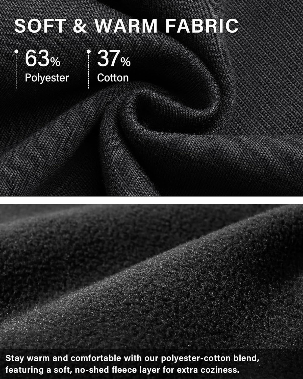 Stelle Zip Up Hoodies for Women Fleece Crop Jackets Long Sleeve Hooded Sweatshirts with Pockets Casual Coat(Black)