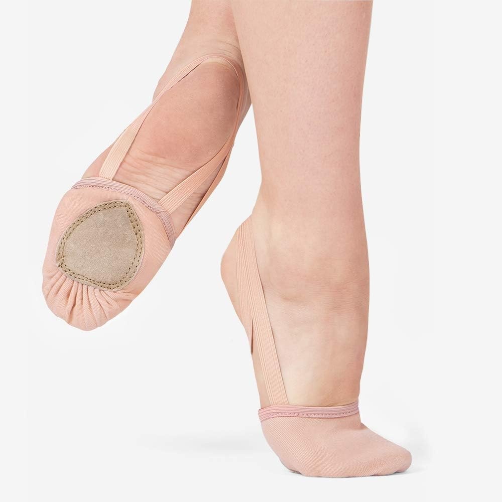 Stelle Half Soles Dance Shoes Women Men Canvas Lyrical Pirouette Ballet Shoes Turners Dance Shoes for Contemporary(Ballet Pink)
