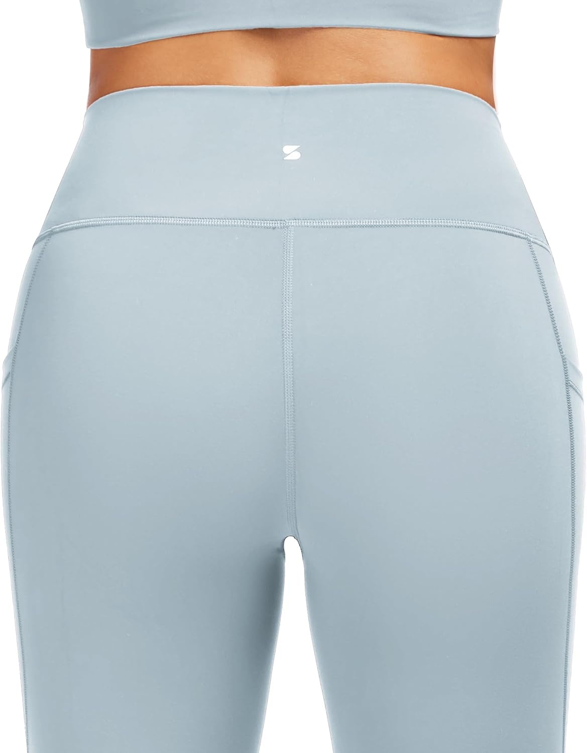 Stelle High Waisted Yoga Leggings with Pockets, Buttery Soft Workout Yoga Pants for Women Tummy Control Running Gym(Brushed Buttery Soft-steel Blue)