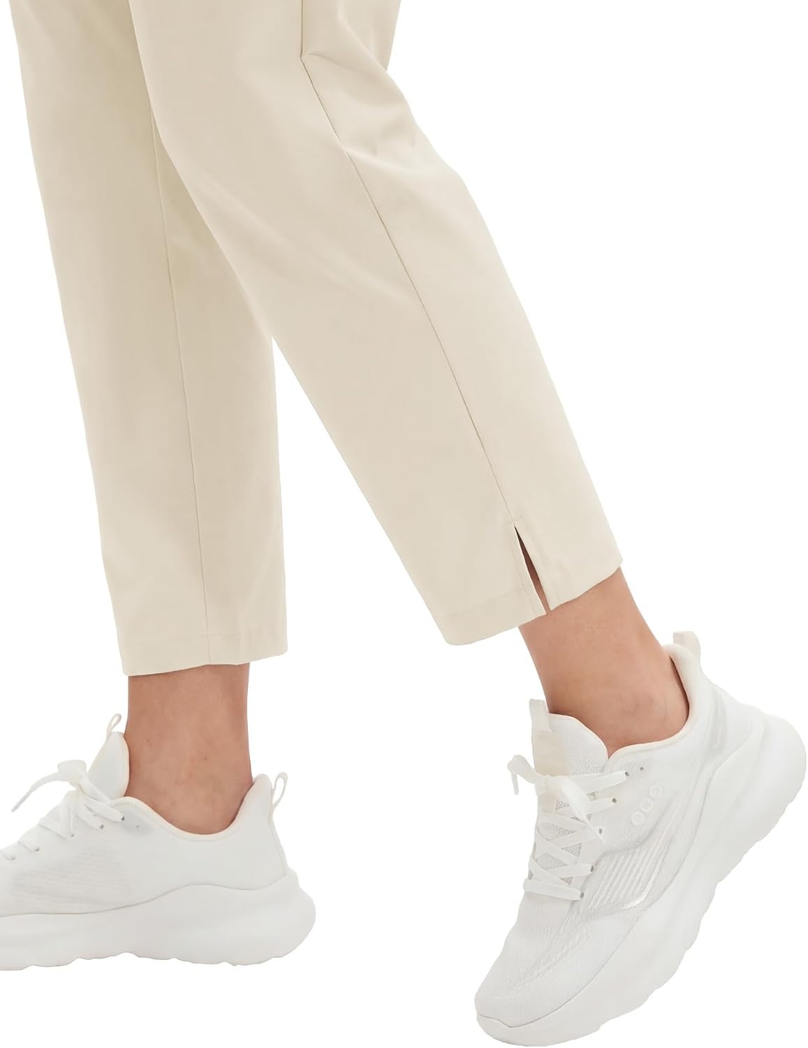 Stelle Women’s Work Pants Stretchy 7/8 Ankle Dress Pants for Women Business Casual Tapered Slacks for Teacher, Golf, Travel(White Beige)