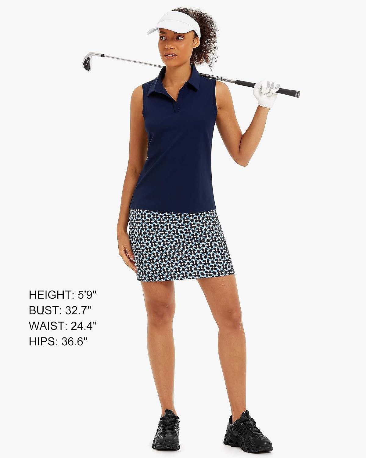 Stelle Women’s Sleeveless Golf Polo Shirts UPF 50+ Collared V Neck Dry Fit Lightweight Workout Tennis Tank Tops(Navy)