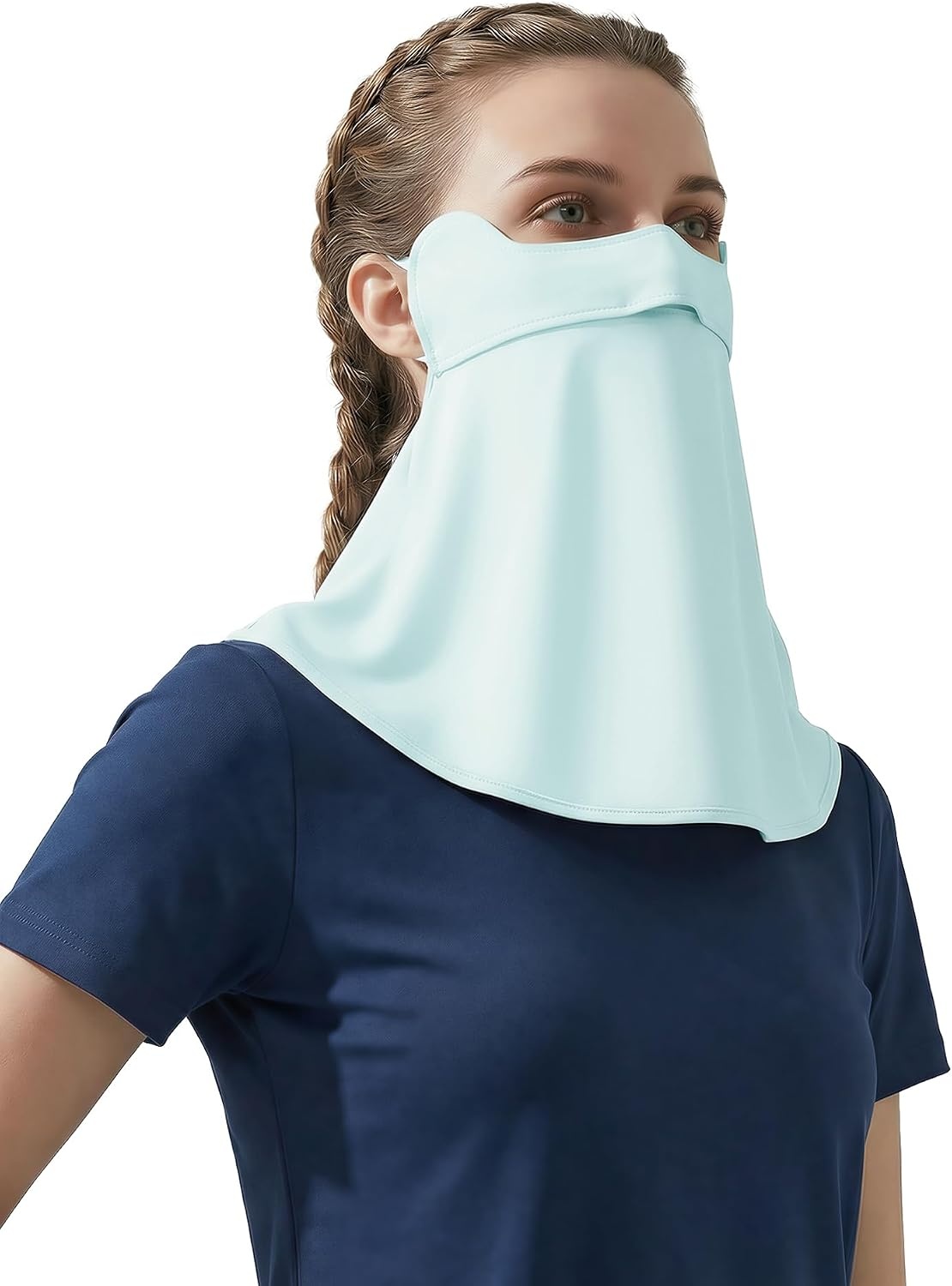 Stelle UPF 50+ UV Face Mask Cooling Neck Gaiter Breathable Sun Cover(Light Blue)