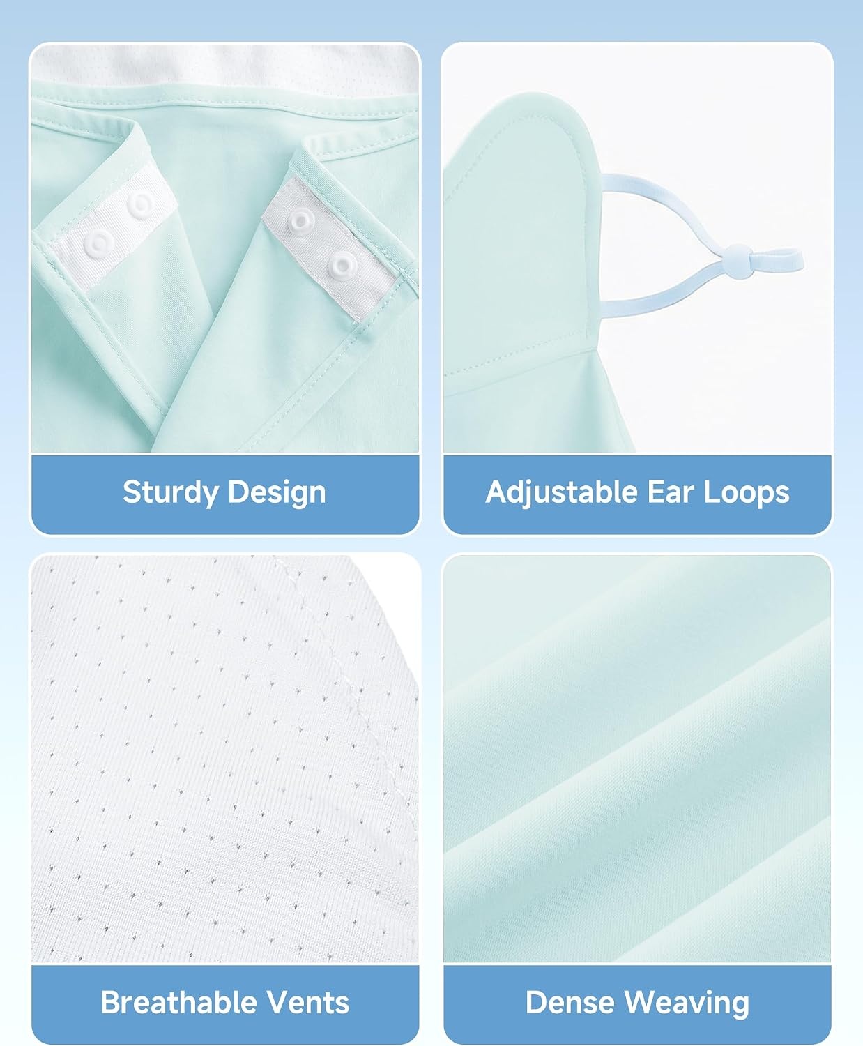 Stelle UPF 50+ UV Face Mask Cooling Neck Gaiter Breathable Sun Cover(Light Blue)