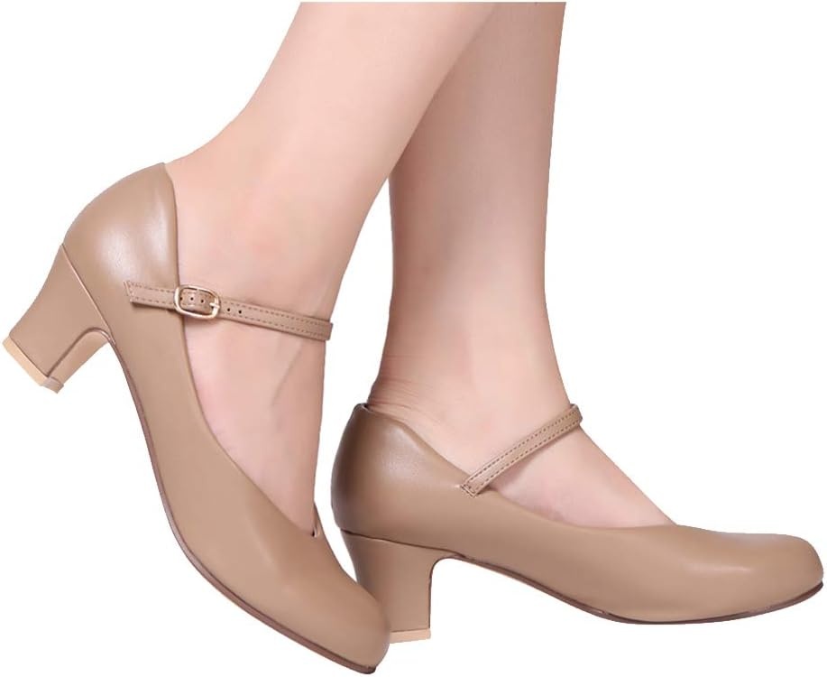 Stelle 2″ Ankle Strap Character Shoes for Women(2″tan)
