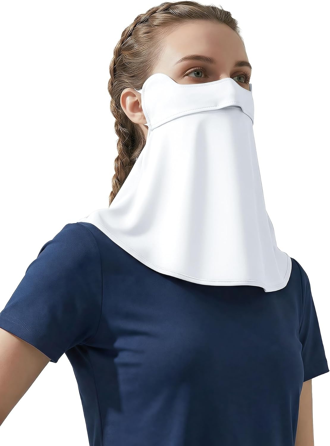 Stelle UPF 50+ UV Face Mask Cooling Neck Gaiter Breathable Sun Cover(White)