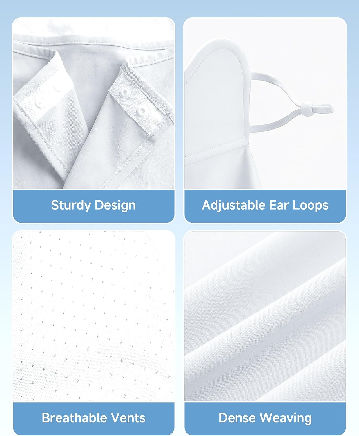 Stelle UPF 50+ UV Face Mask Cooling Neck Gaiter Breathable Sun Cover(White)